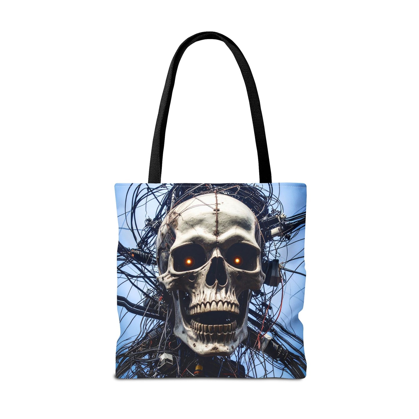 Gothic Skull Tote Bag, Gift for Halloween, Edgy Fashion Accessory, Unique Shopping Bag, Cool Graphic Reusable Tote