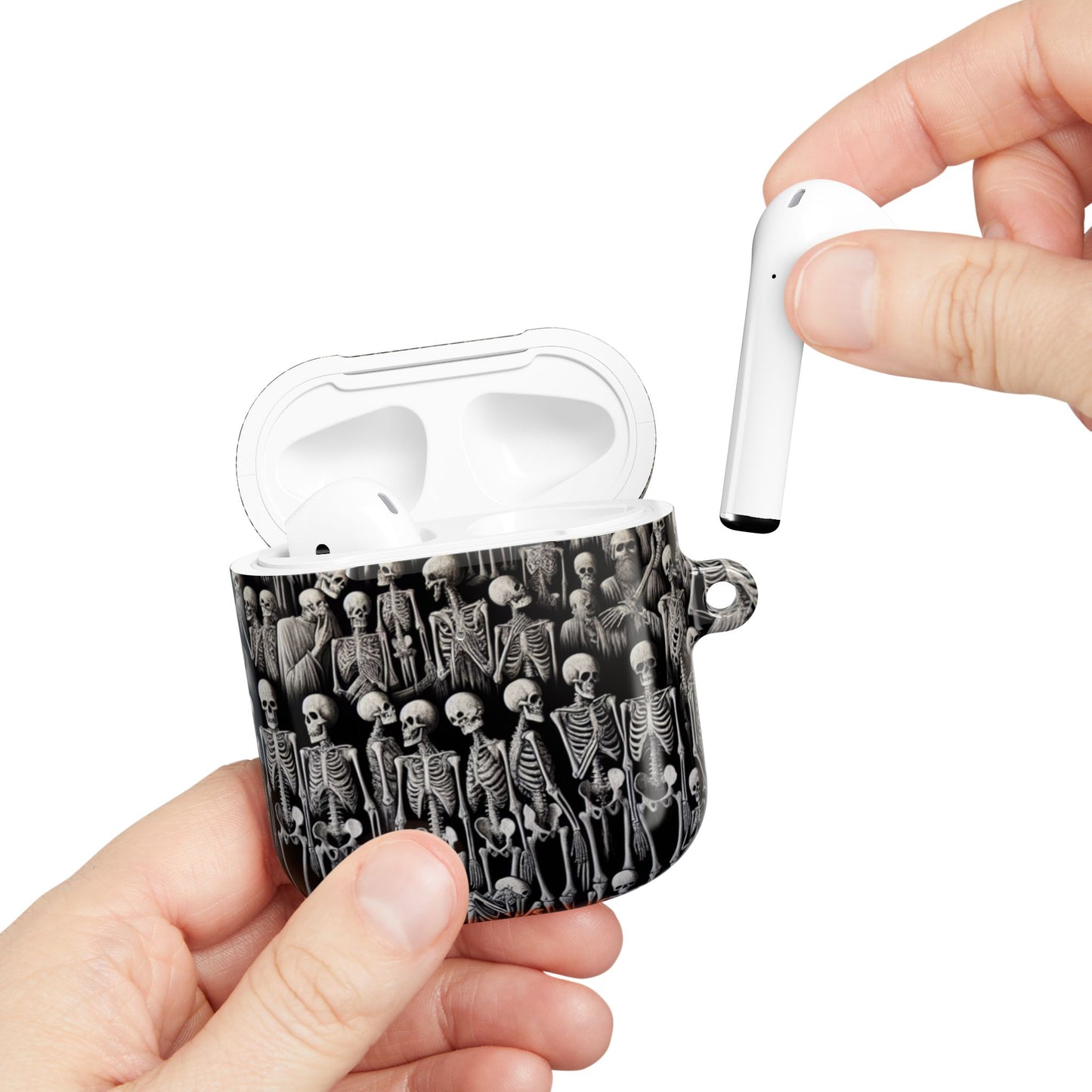 Skeleton Pattern AirPod Case, Cute Halloween Accessory, Spooky Gift for Music Lovers, Fun Phone Accessories, Unique Earbud Holder