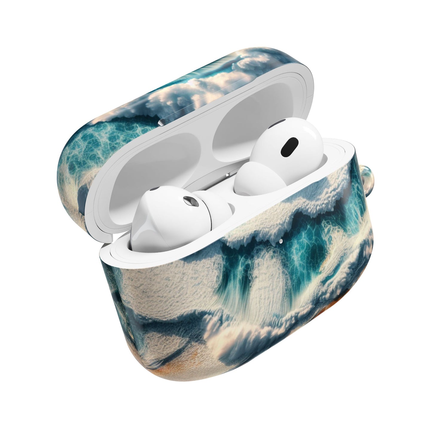 Ocean Wave AirPod Case - Waterproof Protection, Trendy Accessories for Summer, Beach Lover Gift, Cute Tech Cover, Tropical Aesthetic