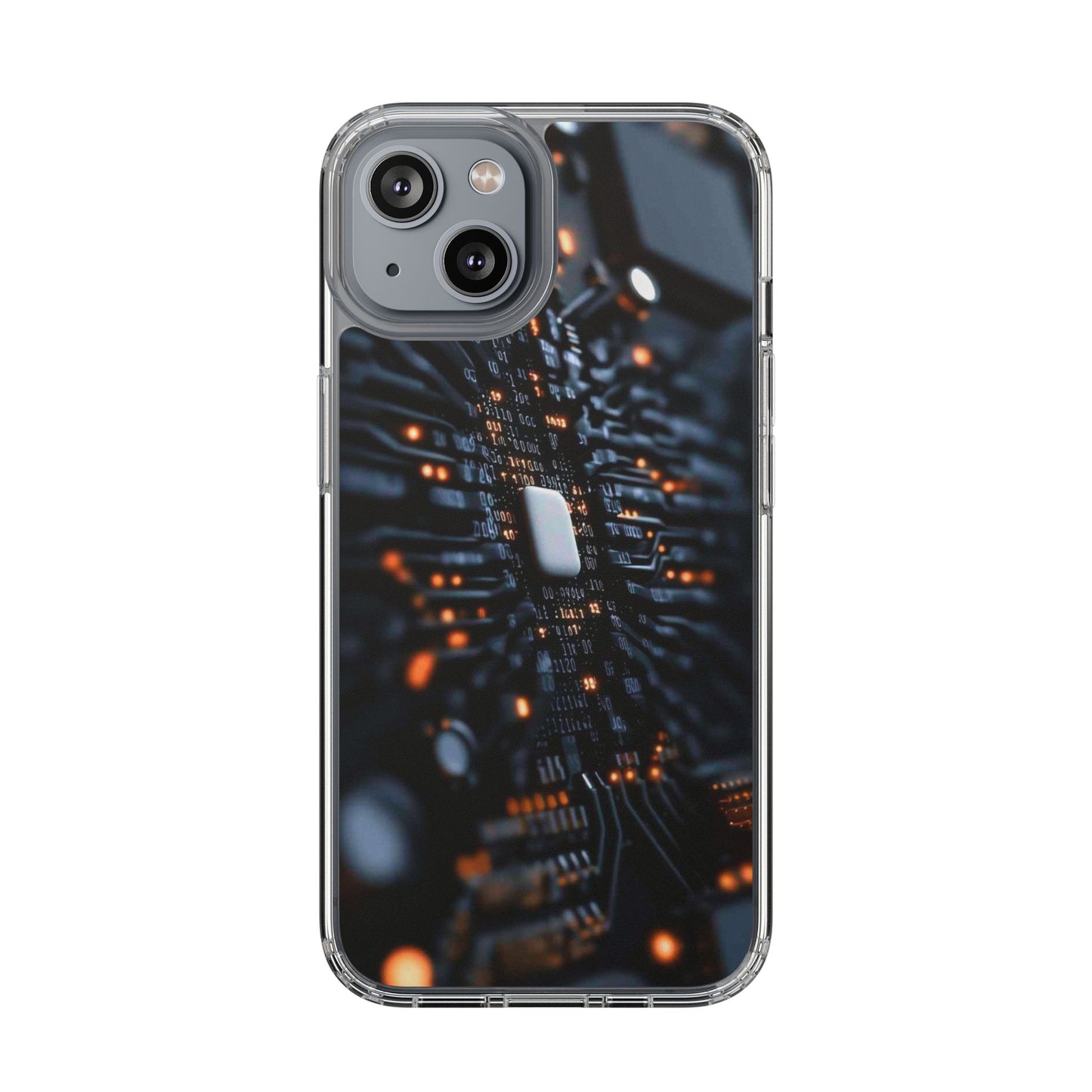Clear Phone Case with Cyber Print