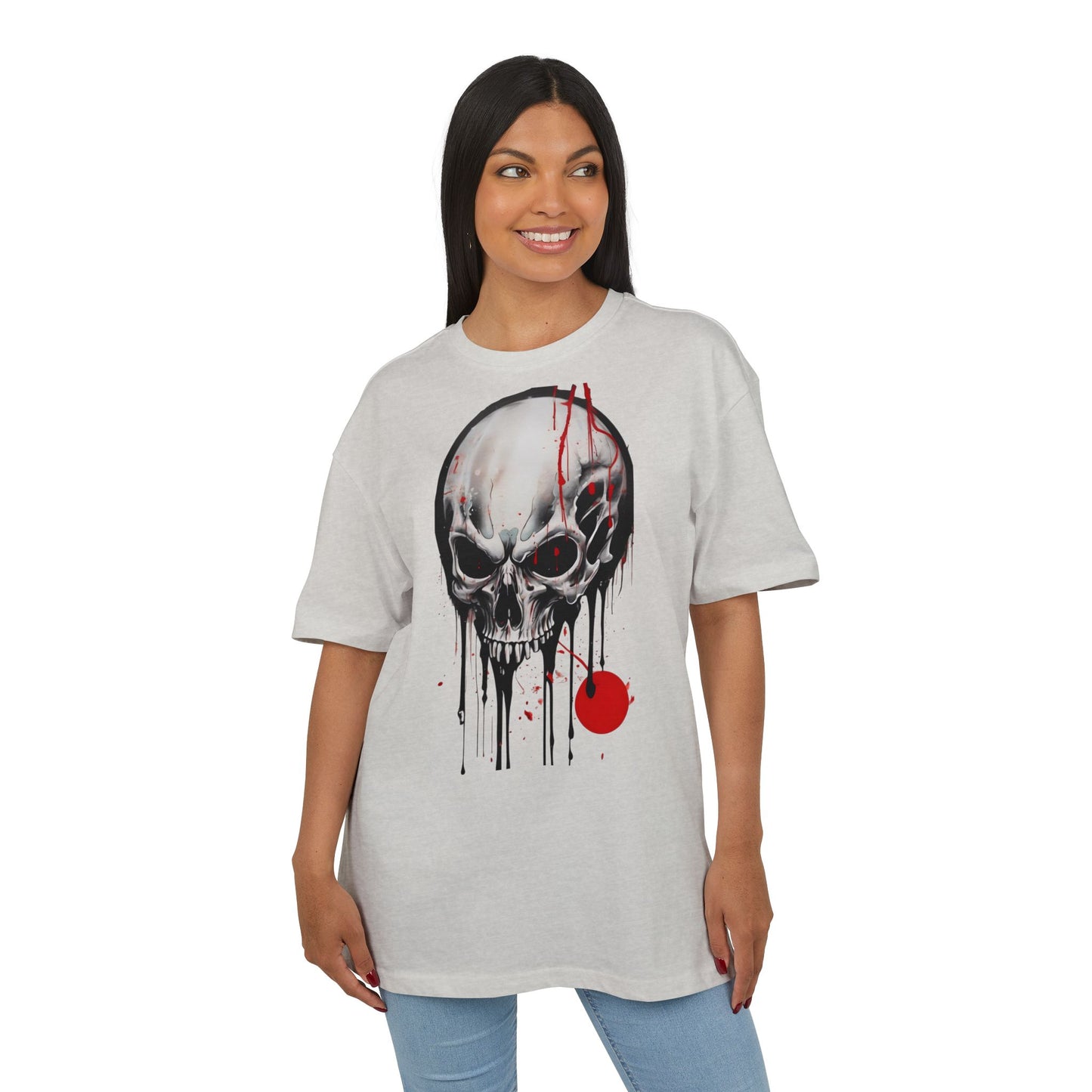 Gothic Skull Oversized Tee - Trendy Streetwear for Music Lovers, Grunge Style, Halloween Costume, Alternative Fashion, Graphic Tee