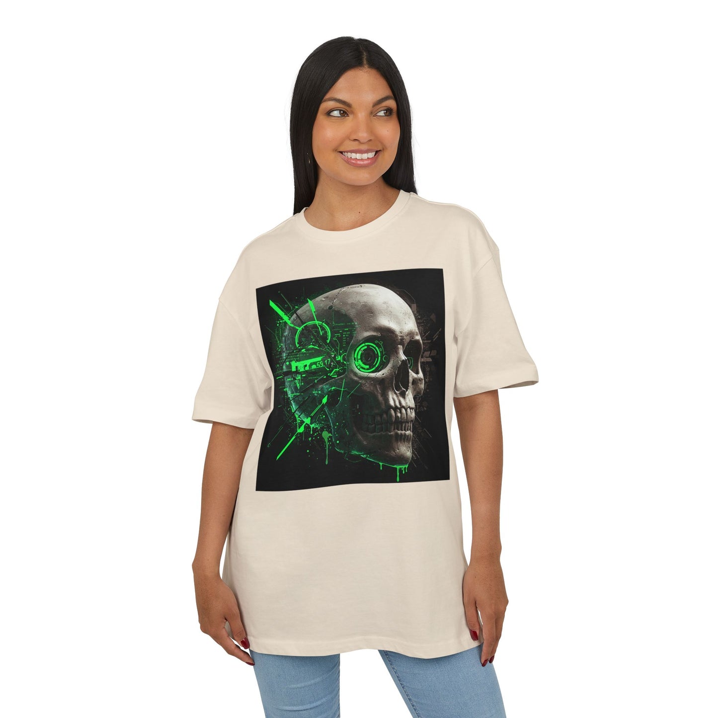 Edgy Graphic Oversize Tee | Skull Design | Streetwear Style, Casual Outfit, Music Festival Essential, Unique Gift, Unisex Apparel