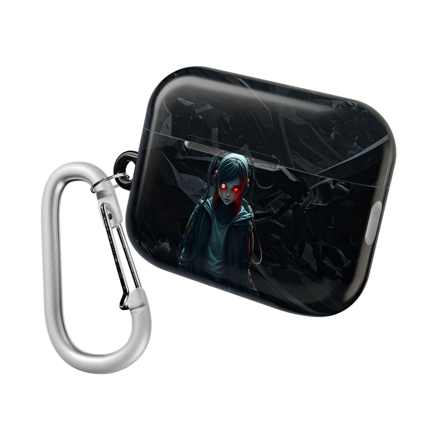 Edgy AirPod Case for Teens, Stylish Headphone Cover, Trendy Tech Accessory, Perfect for Gift Giving, Black Minimalist Design