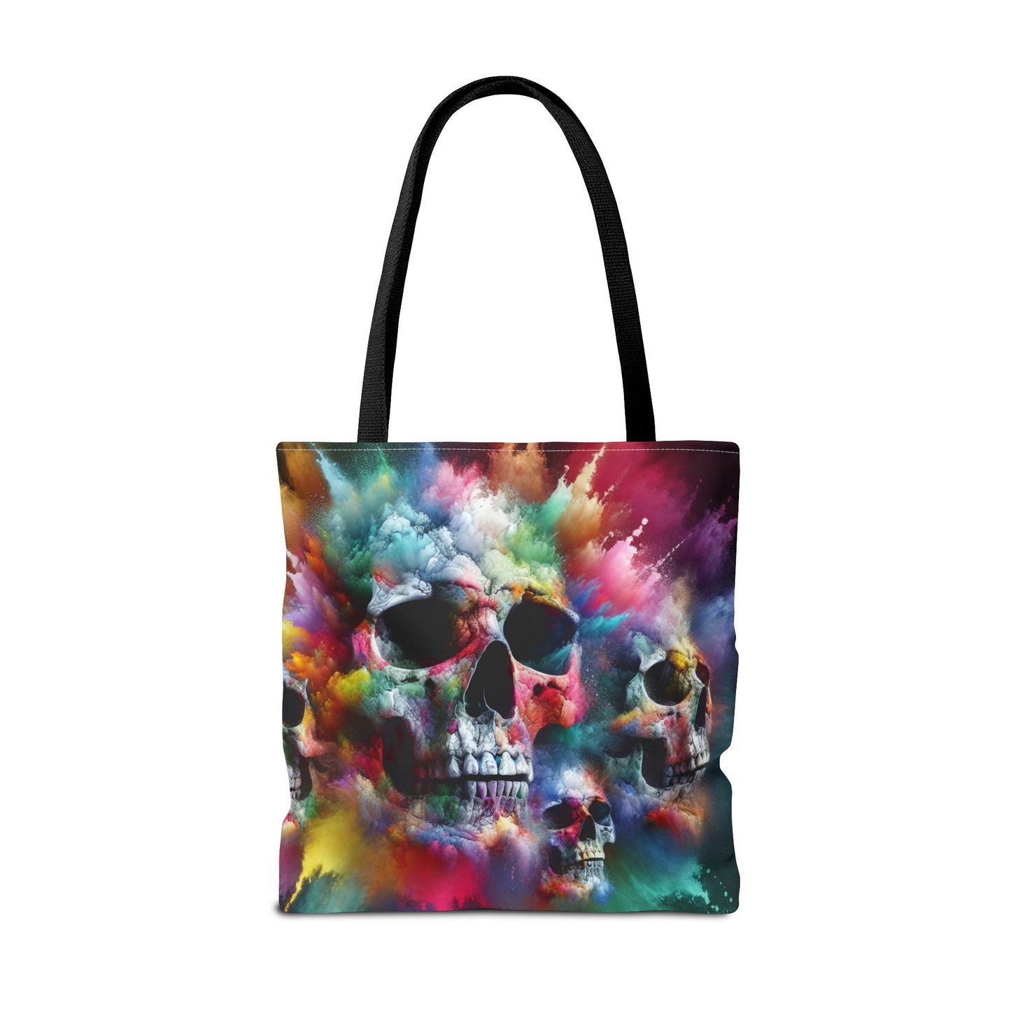 Colorful Skull Tote Bag - Artistic AOP Design, Perfect for Festivals, Everyday Use, Gift for Art Lovers, Boho Vibes