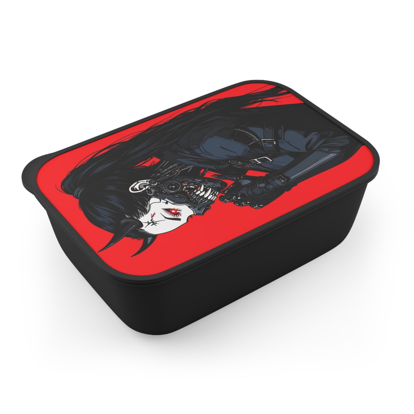Gothic Bento Box with Utensils, Stylish Lunchbox, Anime-Inspired Food Container, Unique Gift for Foodies, Perfect for School or Work