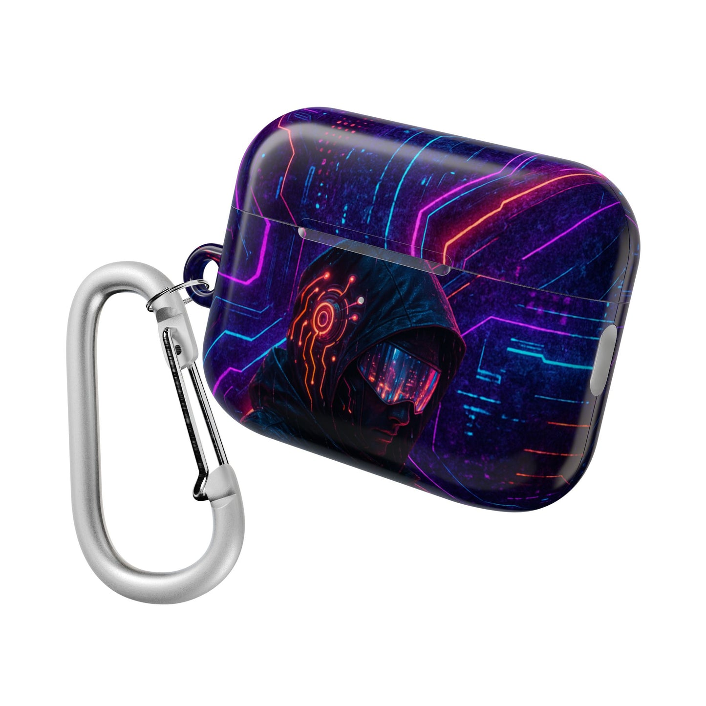 Futuristic AirPod Case, Cyberpunk Earbud Holder, Neon Accessory, Tech Gift for Gadget Lovers, Sleek & Stylish Protection