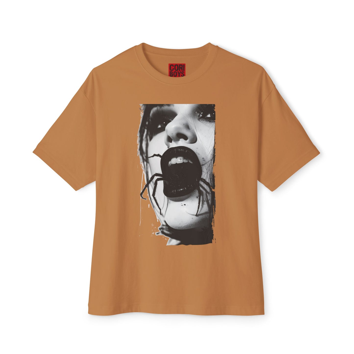 Spooky Spider Graphic Tee, Unisex Oversized Black Widow Shirt, Halloween Apparel, Creepy Casual Wear, Unique Gift Idea