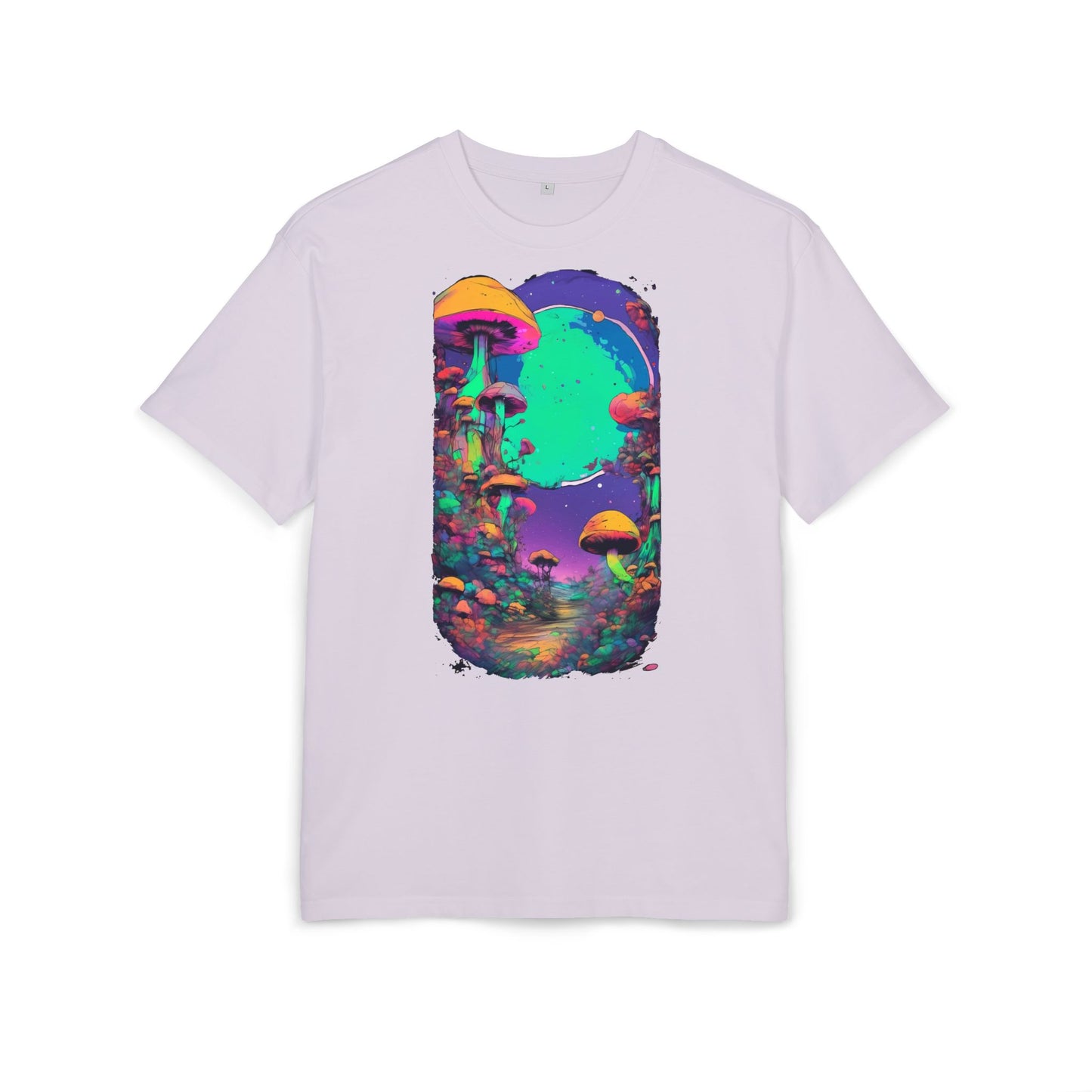 Psychedelic Mushroom Oversize Tee, Unisex Heavyweight Shirt, Bohemian Fashion, Festival Wear, Nature Lover Gift
