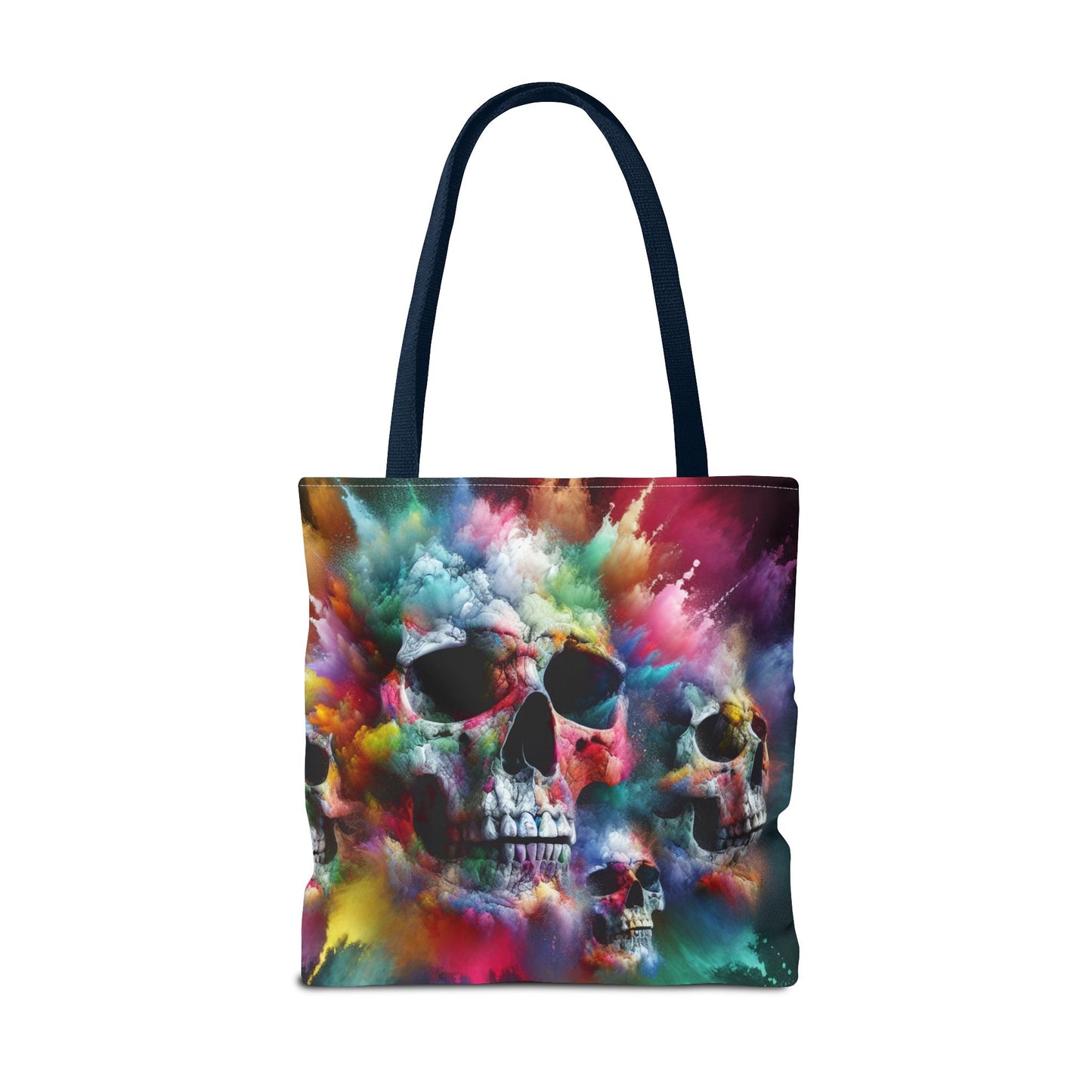 Colorful Skull Tote Bag - Artistic AOP Design, Perfect for Festivals, Everyday Use, Gift for Art Lovers, Boho Vibes