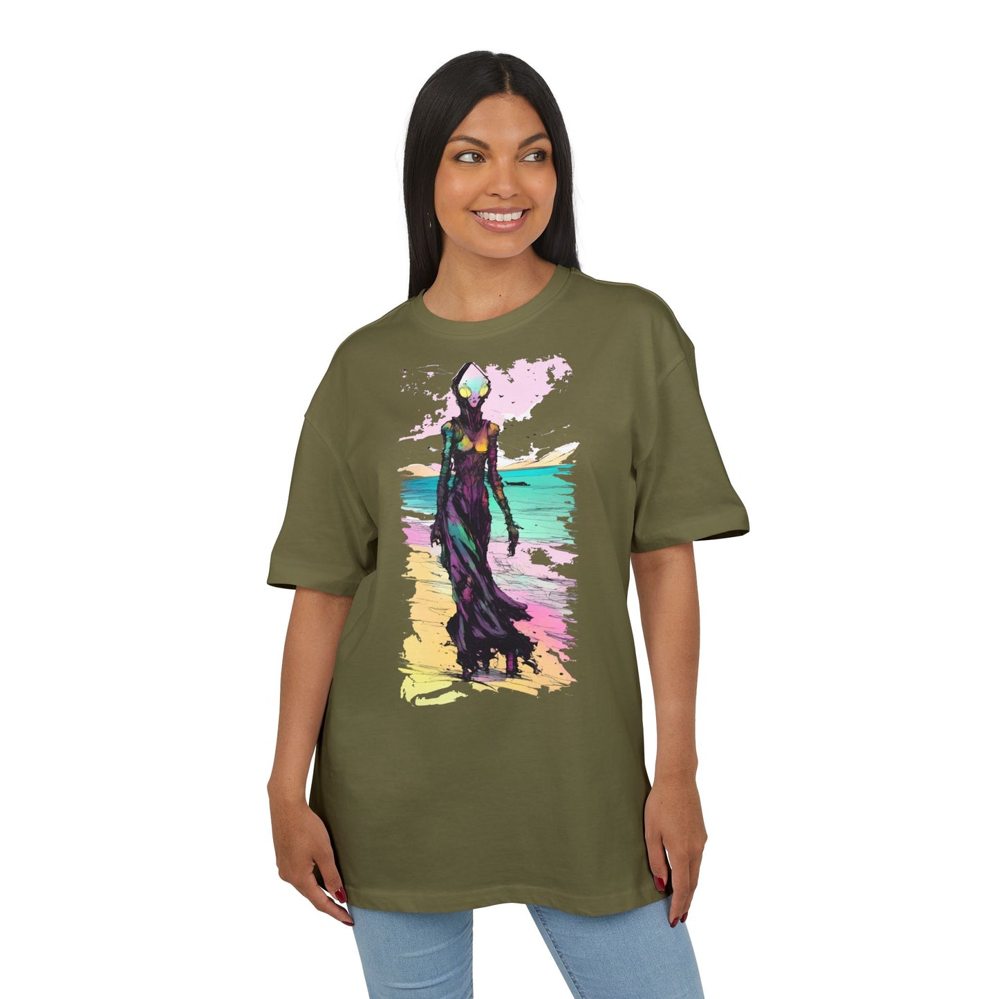 Beach Vibes Oversize Tee - Artistic Graphic Tee, Summer Style, Unisex T-Shirt, Boho Fashion, Casual Wear