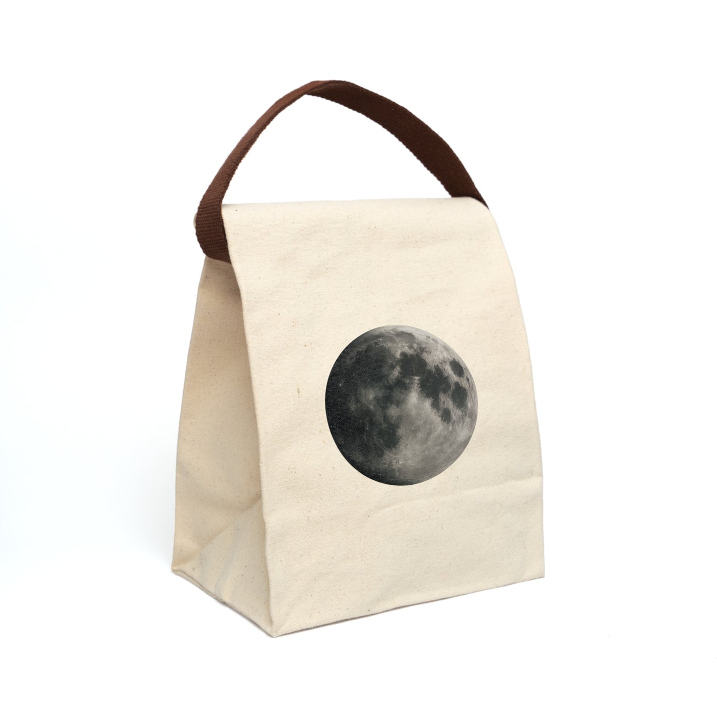 Moon Print Canvas Lunch Bag, Eco-Friendly Tote, School Lunch Organizer, Unique Gift for Kids, Picnic Accessory