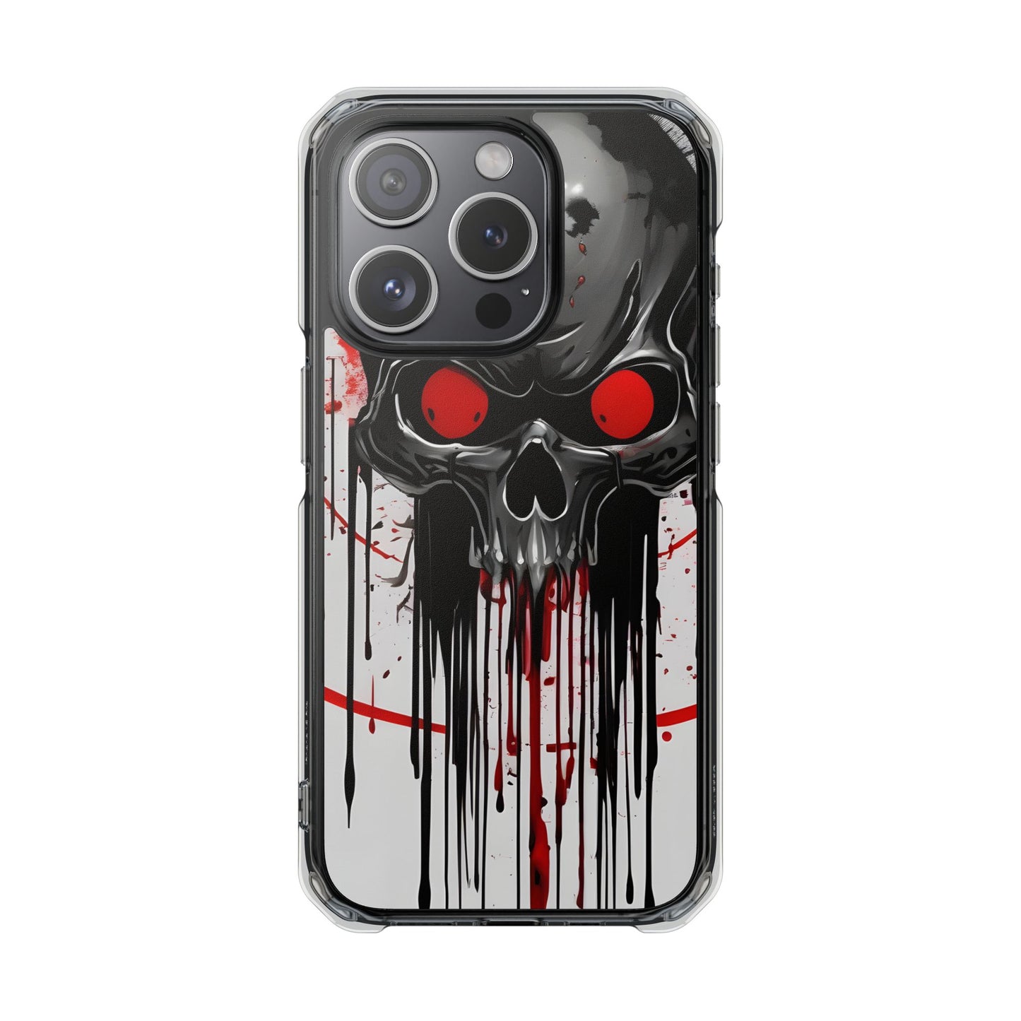 Edgy Skull Design Phone Case, Unique Protective Case, Magnetic Impact Case, Halloween Gift, Skull Lover Accessory