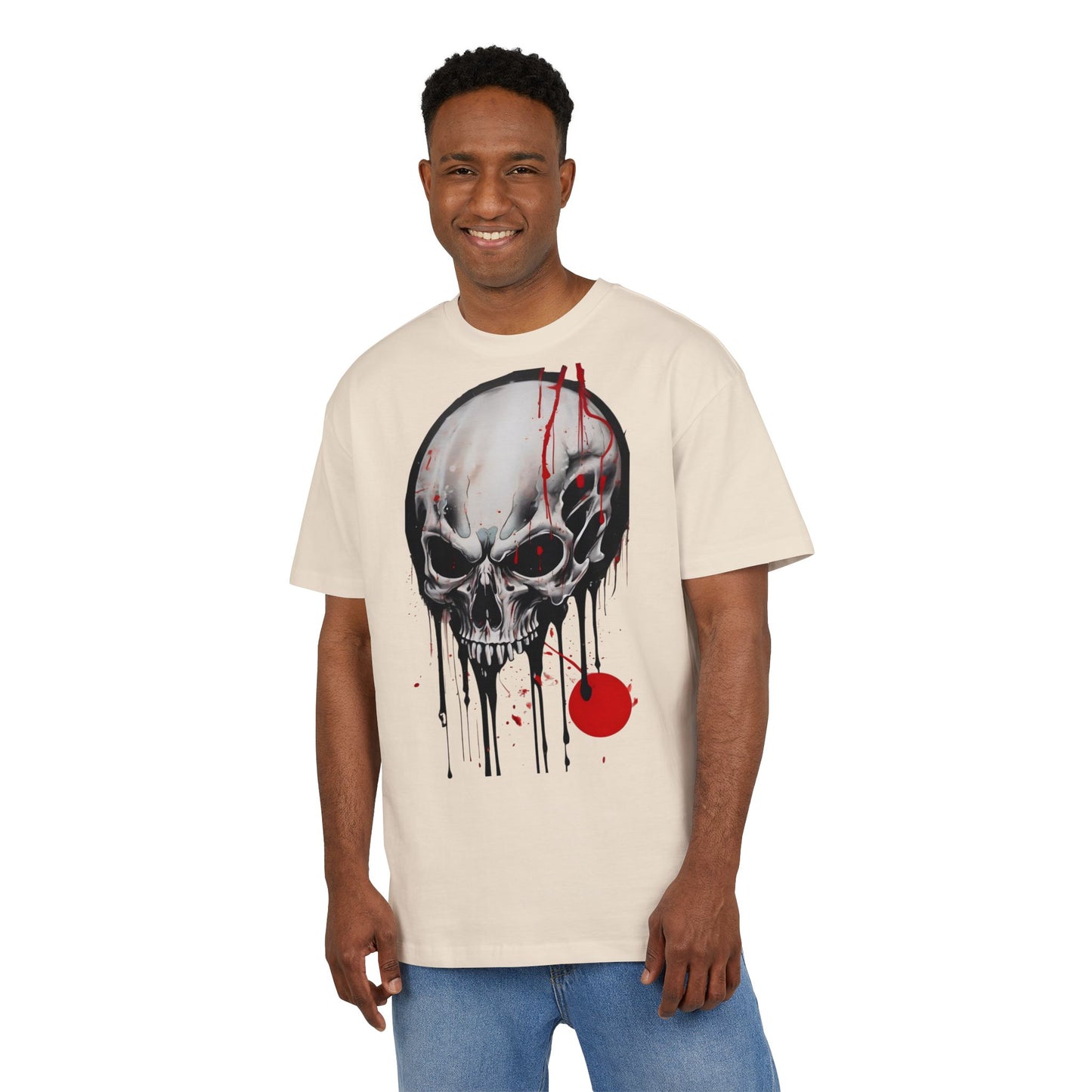 Gothic Skull Oversized Tee - Trendy Streetwear for Music Lovers, Grunge Style, Halloween Costume, Alternative Fashion, Graphic Tee