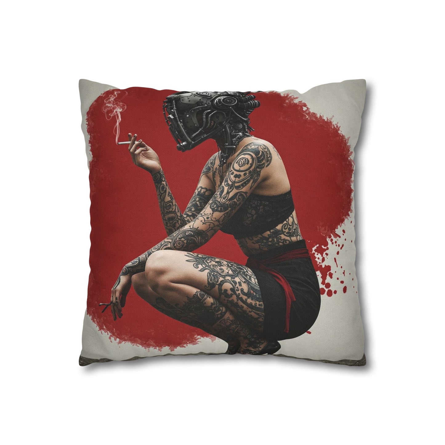 Edgy Tattoo Art Pillowcase | Boho Decor, Home Accent, Gift for Her, Trendy Cushion, Festival Style