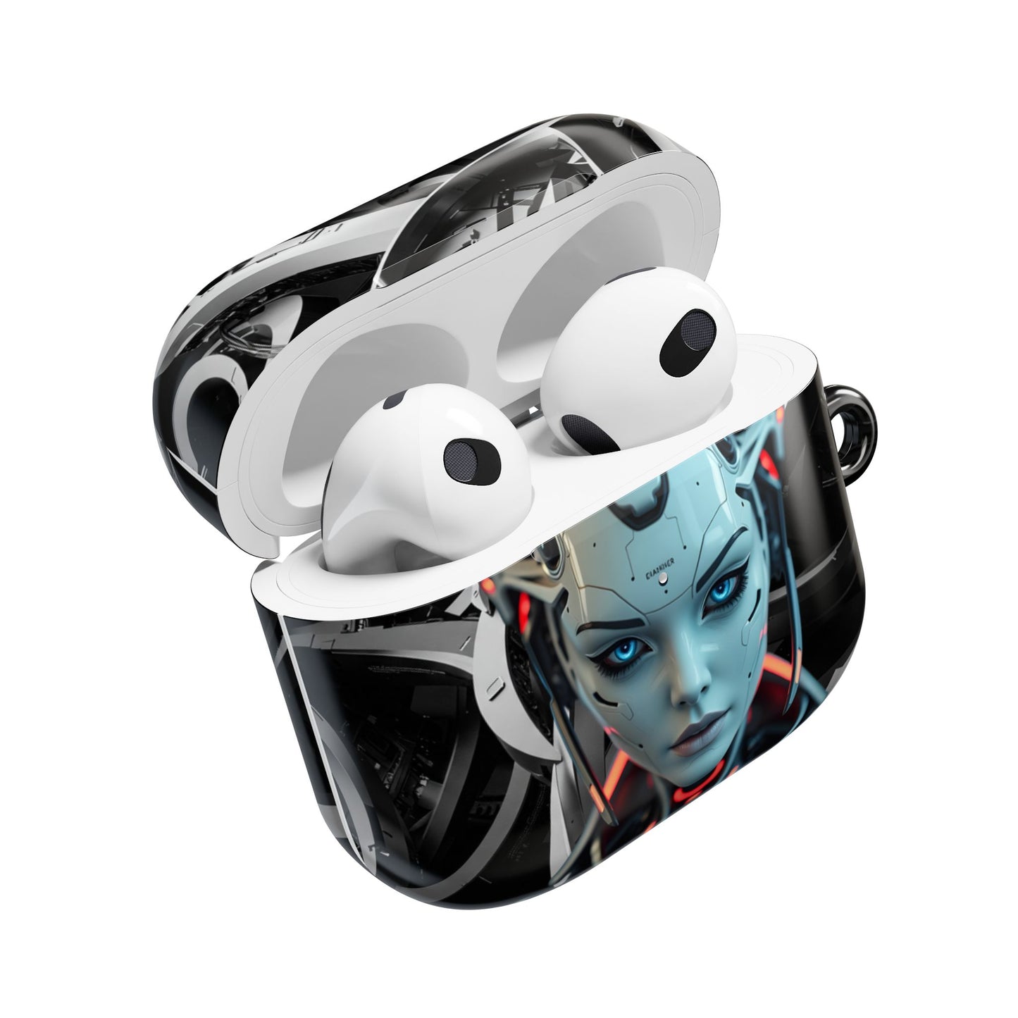 Futuristic AirPod Case with Tech-Inspired Design, Cyberpunk AirPods Holder, Stylish Accessory for Music Lovers, Gift for Gamers