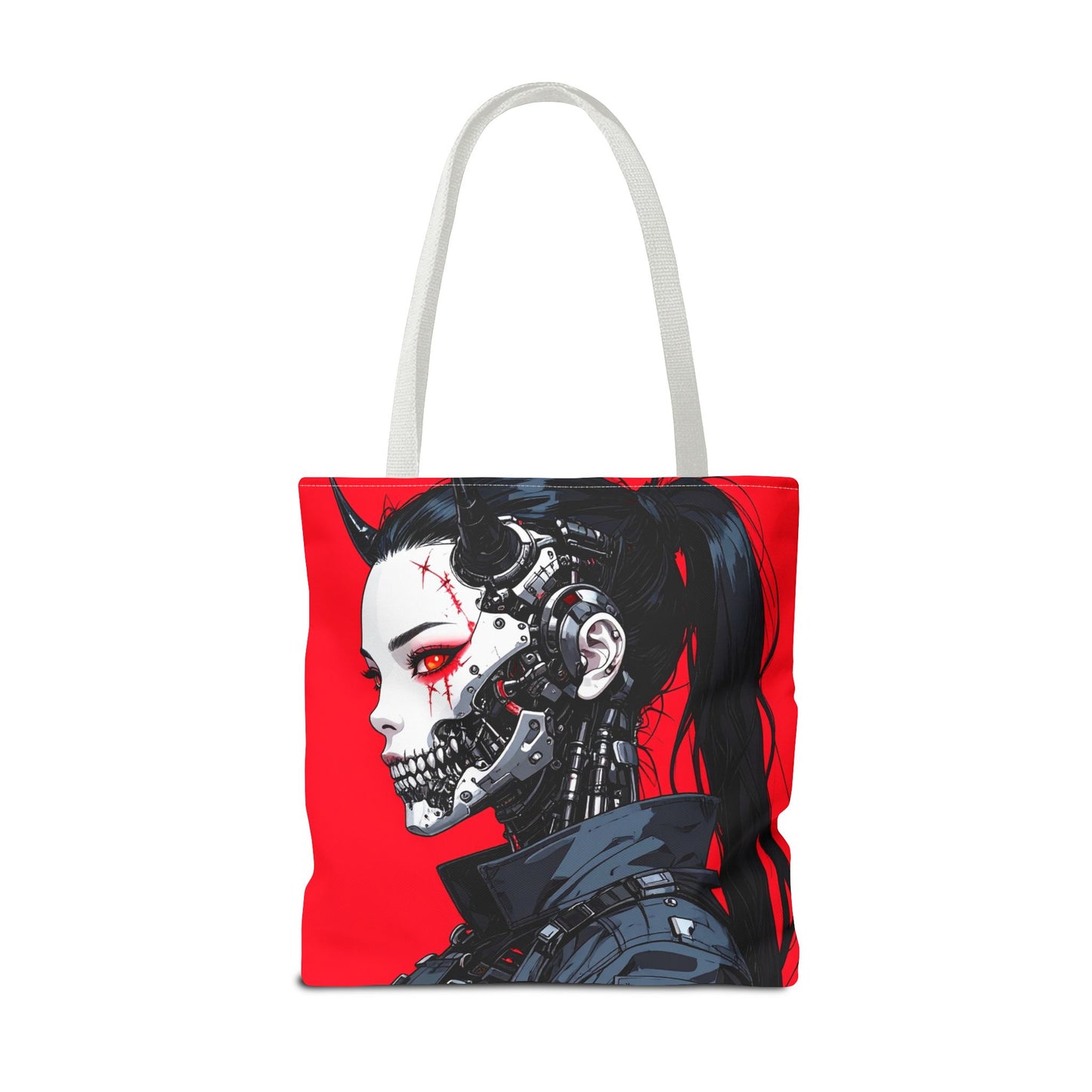 Edgy Graphic Tote Bag, Cyberpunk Artwork, Fashionable Tote, Unique Gift, Eco-Friendly Bag, Everyday Use