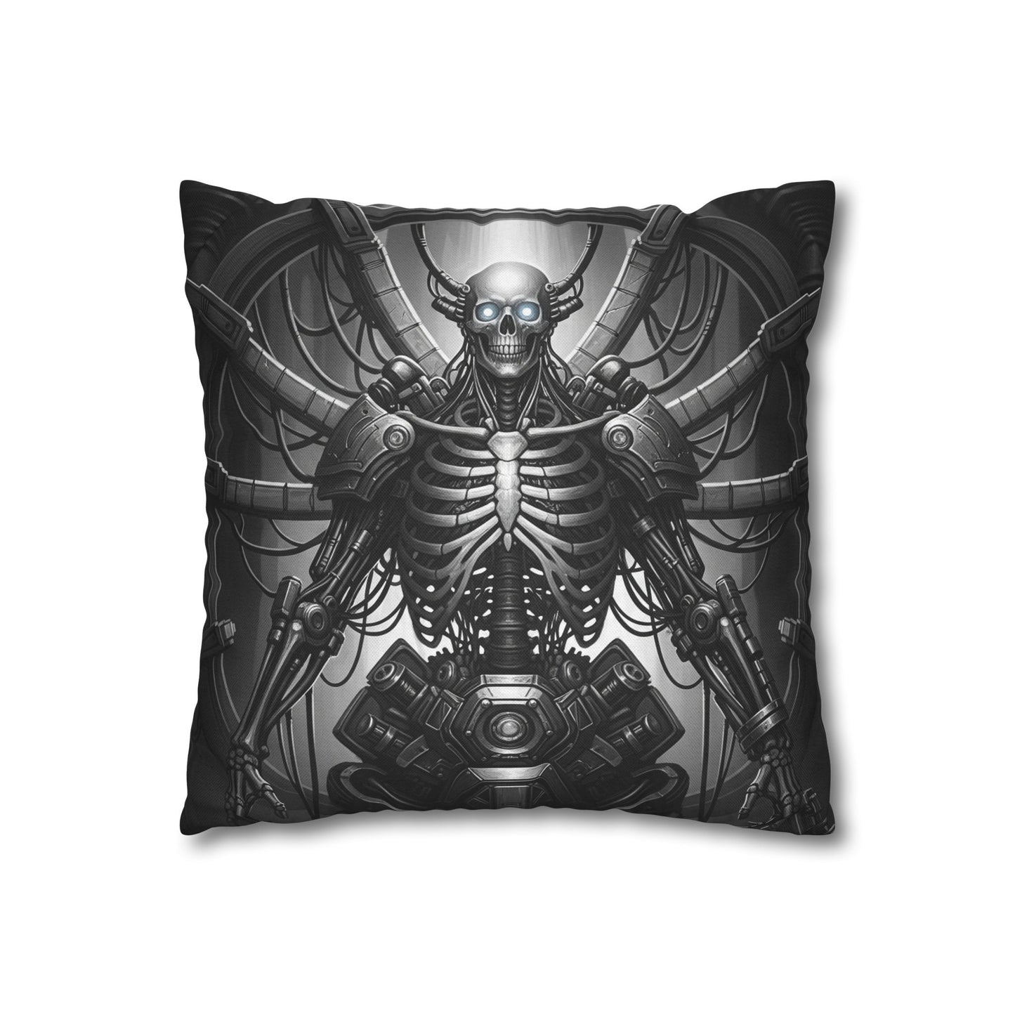 Gothic Skeleton Pillowcase - Dark Decor for Halloween, Bohemian Home, Gothic Style, Sofa Cushion, Unique Gift