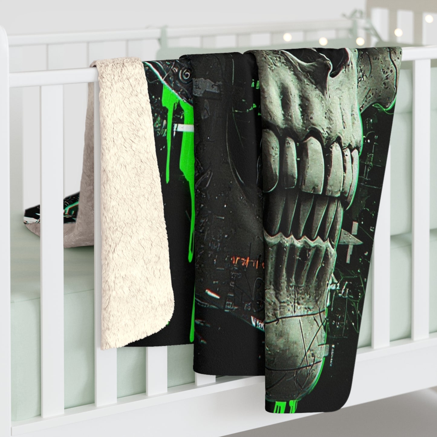 Gamer Skull Sherpa Fleece Blanket - Cozy & Stylish for Nerds