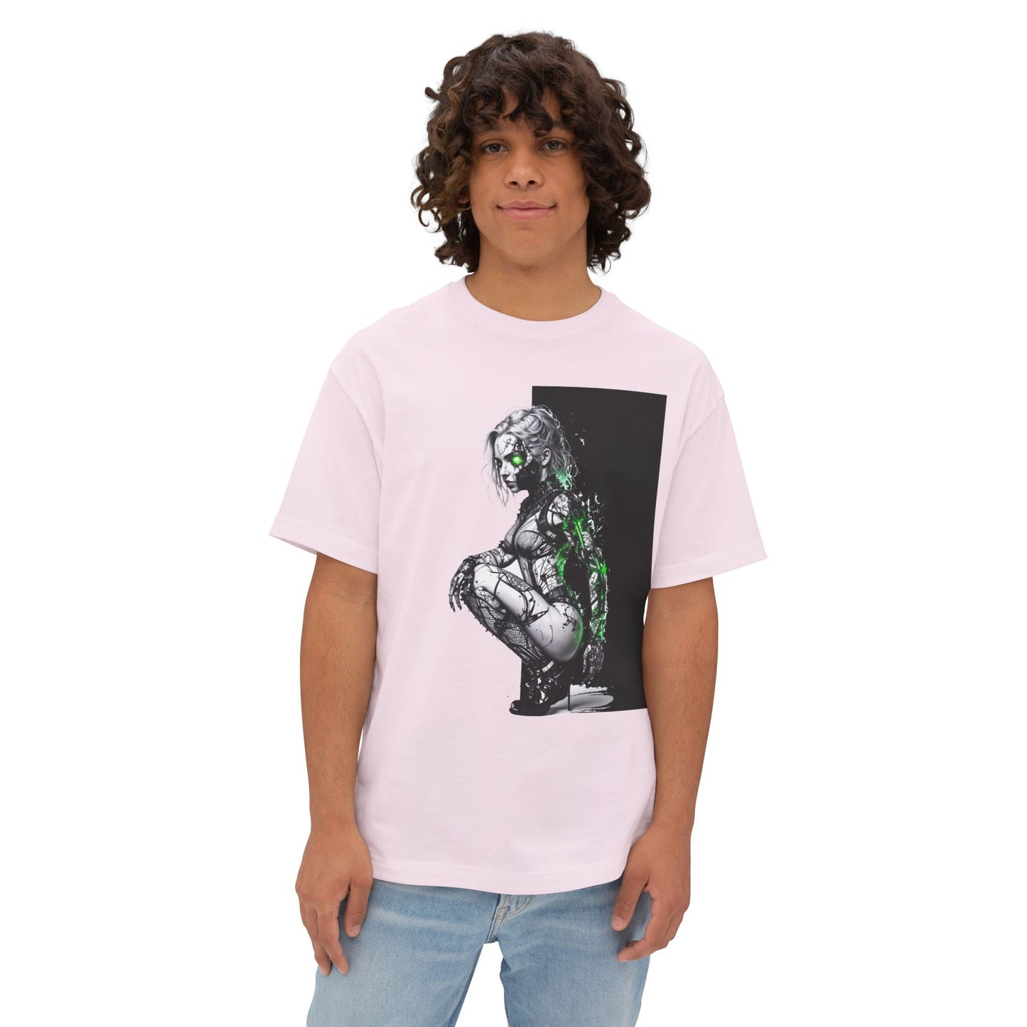Cyberpunk-Inspired Unisex Oversized Tee, Streetwear T-Shirt, Graphic Tee for Art Lovers, Casual Wear, Unique Gift