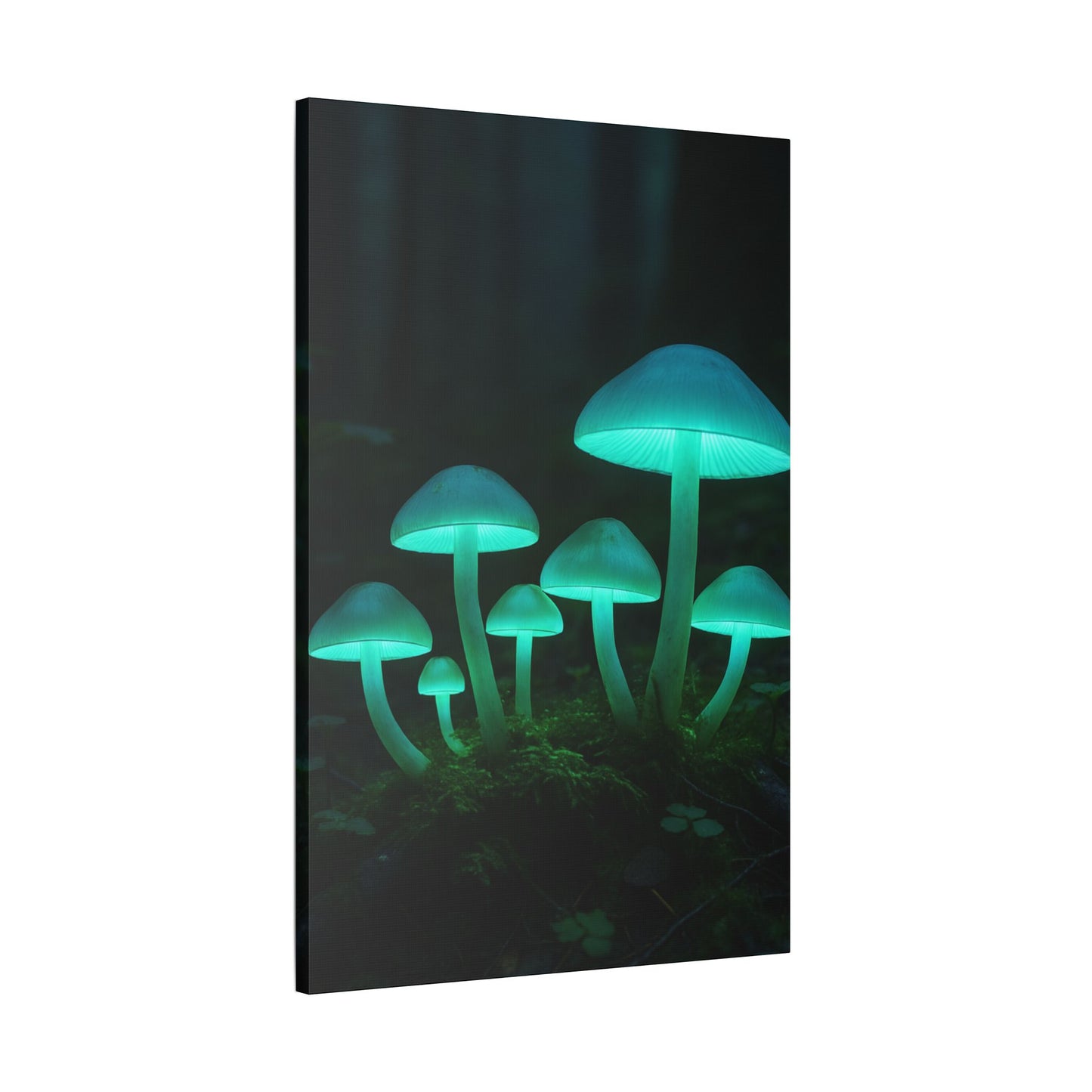 Glowing Mushroom Canvas Art Print, Mystical Wall Decor, Nature Lovers Gift, Home Aesthetic, Unique Artwork for Bedrooms, Living Rooms
