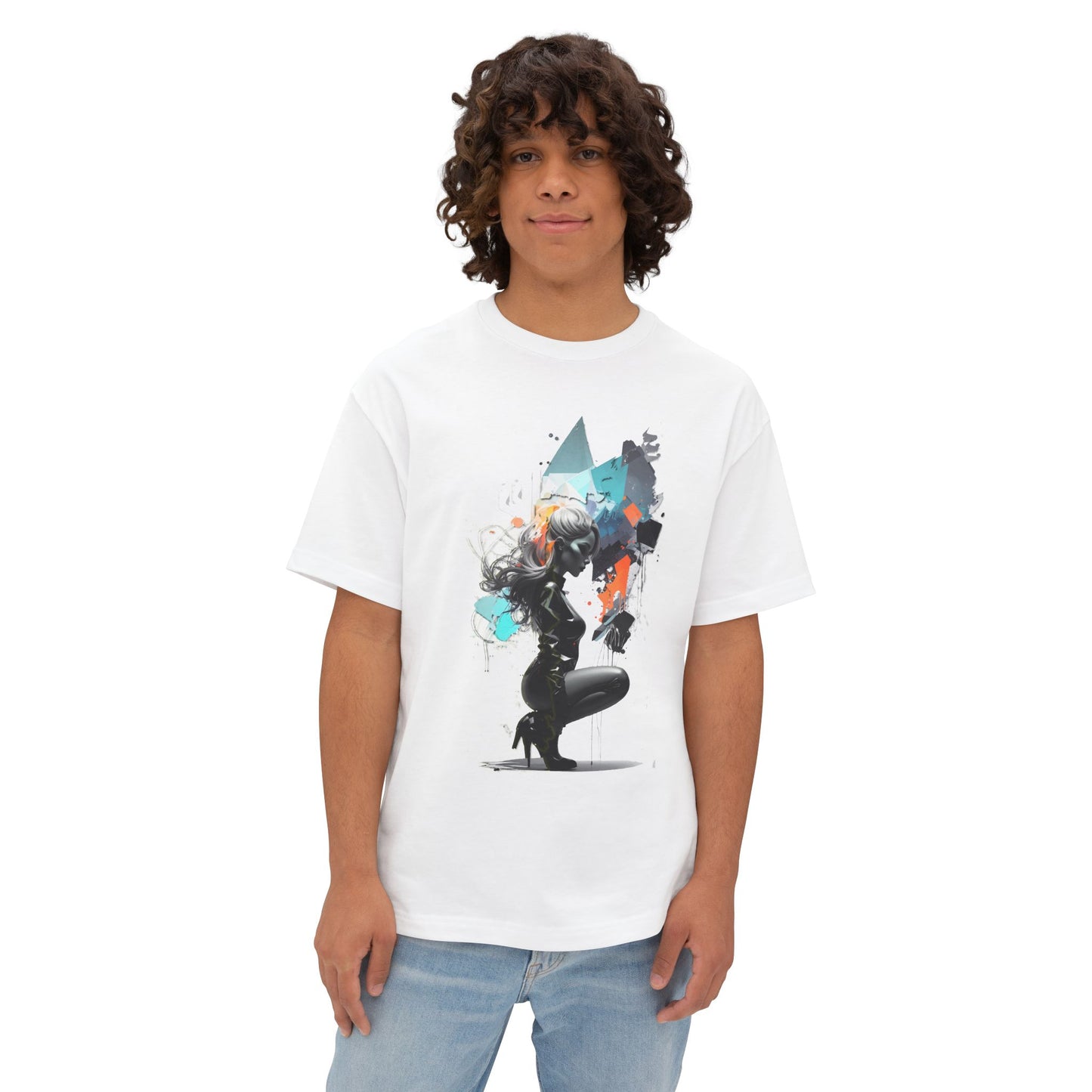 Artistic Unisex Oversized Boxy Tee - Trendy Graphic T-Shirt, Casual Wear, Gift for Art Lovers, Summer Outfit, Streetwear Style