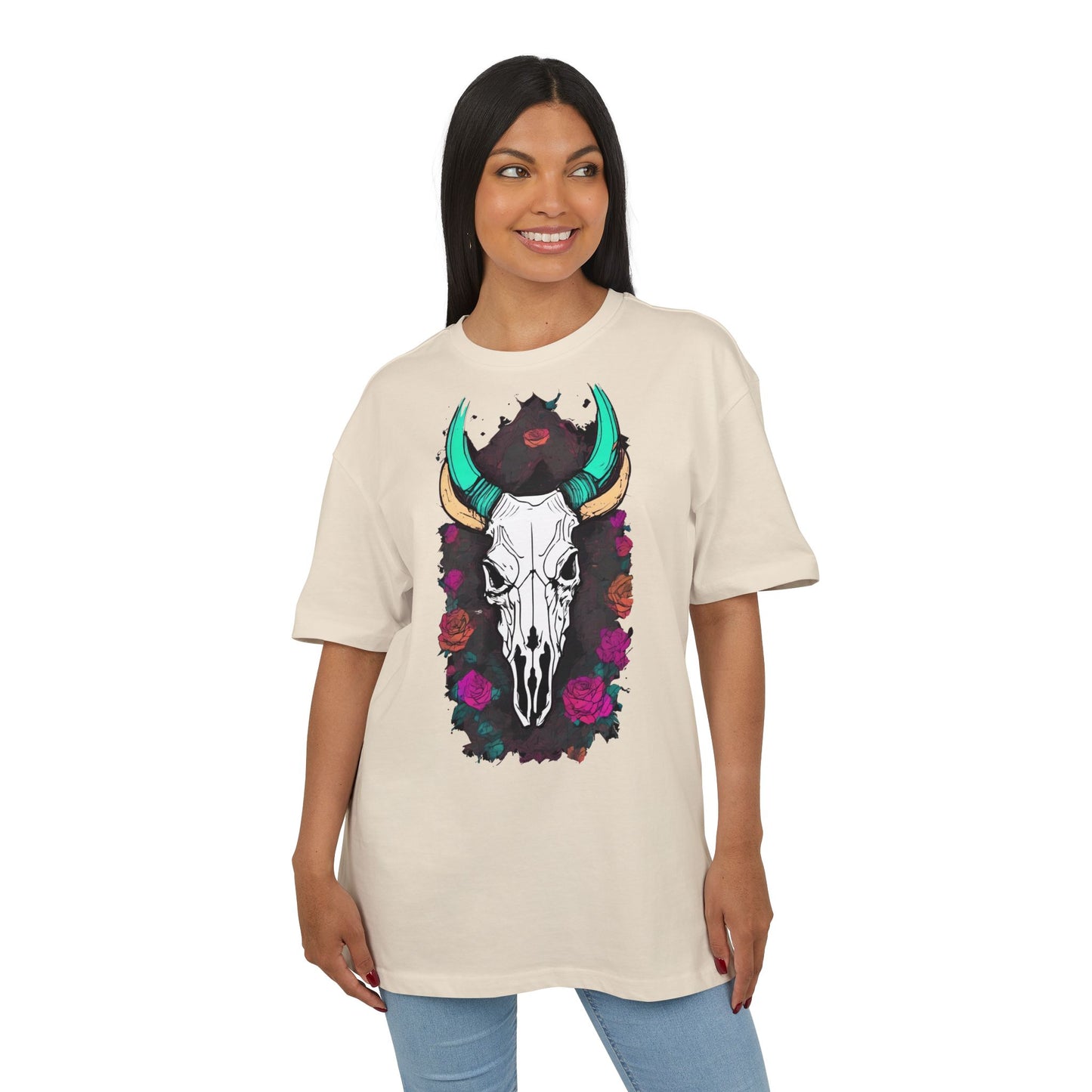 Bohemian Skull Graphic Tee, Unisex Heavy Oversize Tee, Cool Graphic T-Shirt, Festival Fashion, Casual Wear, Unique Gift Idea