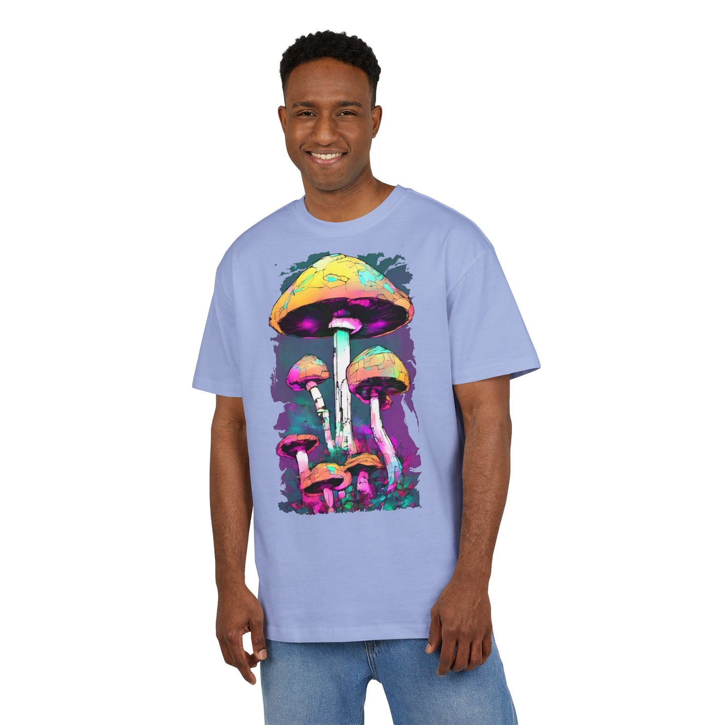 Trippy Mushroom Unisex Oversize Tee | Psychedelic Art Shirt, Retro Graphic Tee, Festival Wear, Gift for Nature Lovers, Streetwear