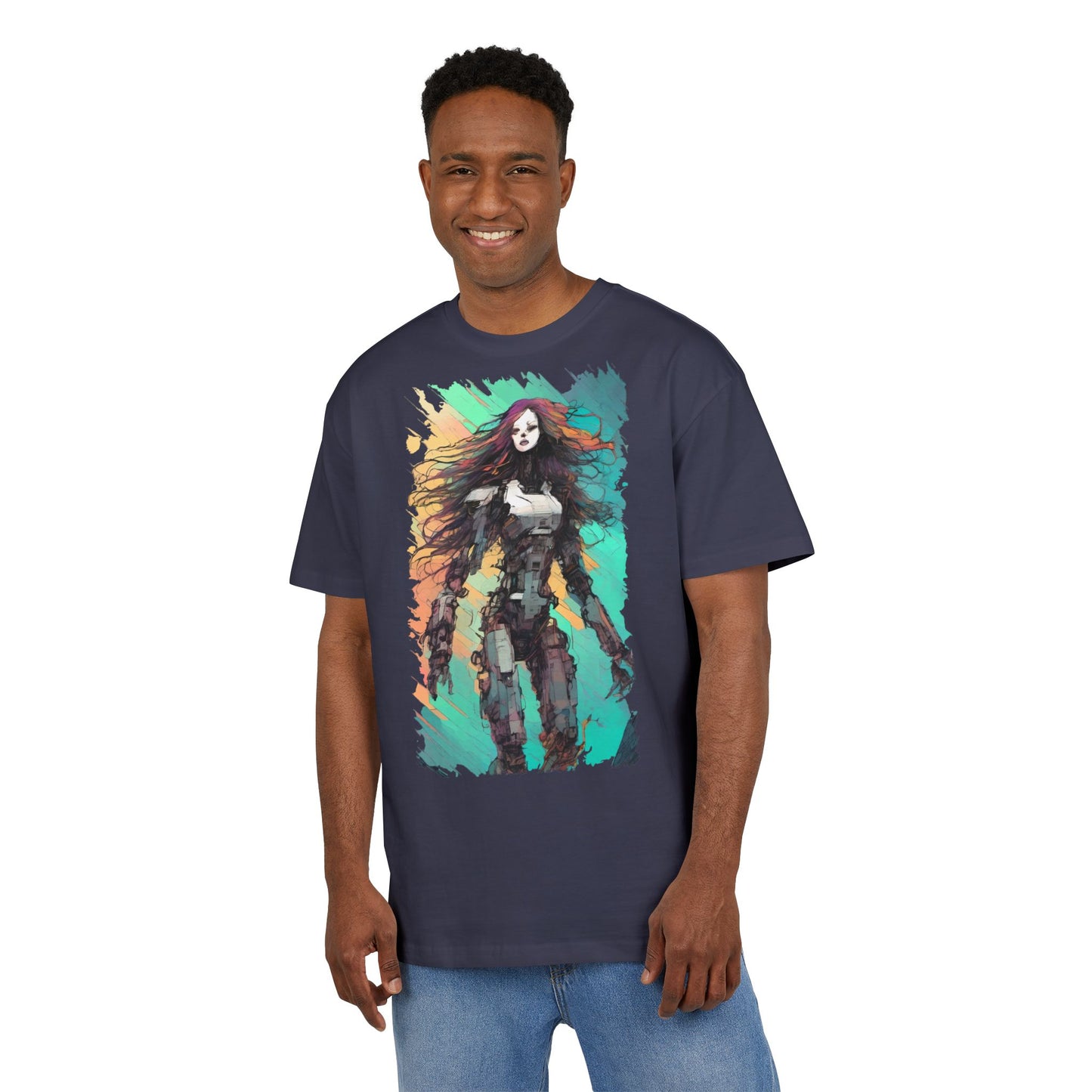 Artistic Graphic Tee, Casual Oversize Top, Unique T-Shirt Gift, Trendy Streetwear, Creative Fashion Statement