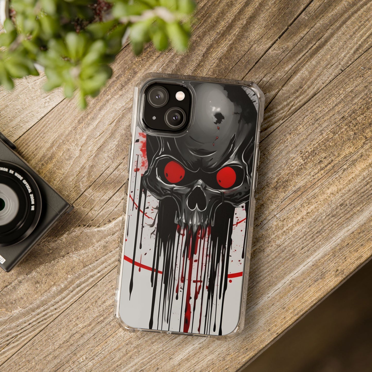 Edgy Skull Design Phone Case, Unique Protective Case, Magnetic Impact Case, Halloween Gift, Skull Lover Accessory