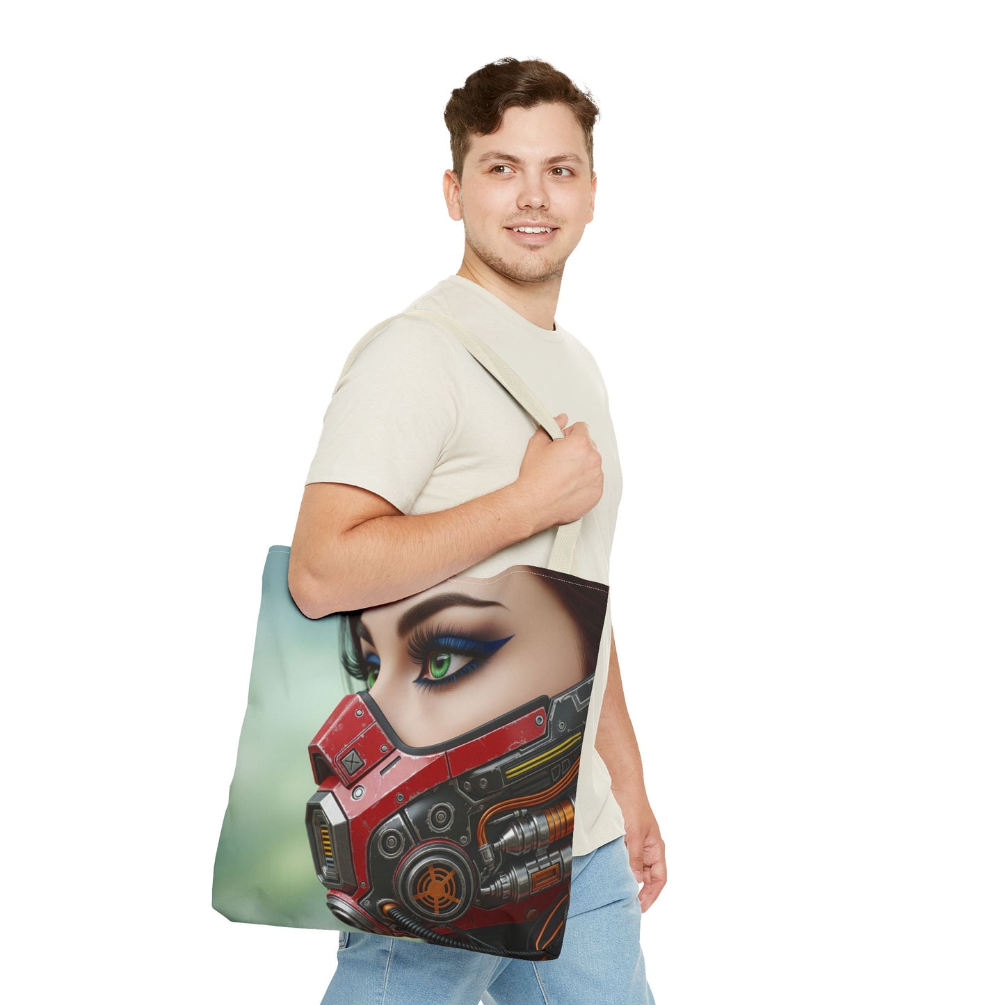 Futuristic Character Tote Bag, Stylish Eco-Friendly Bag, Unique Gift for Fans, Everyday Use for Shopping or Work, Gift for Her