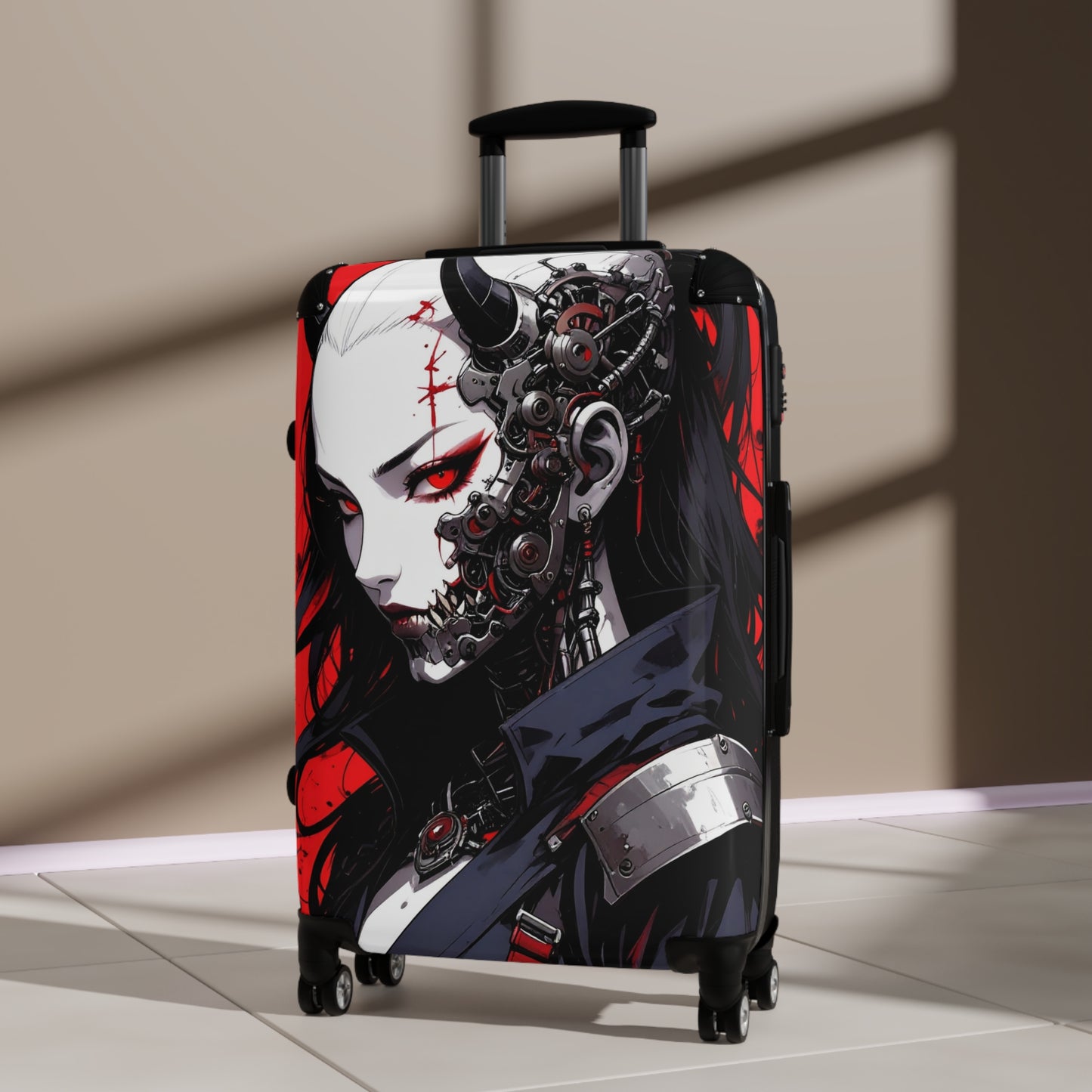 Gothic Style Travel Suitcase, Unique Luggage, Edgy Carry-On, Anime Inspired Bag, Gift for Travelers