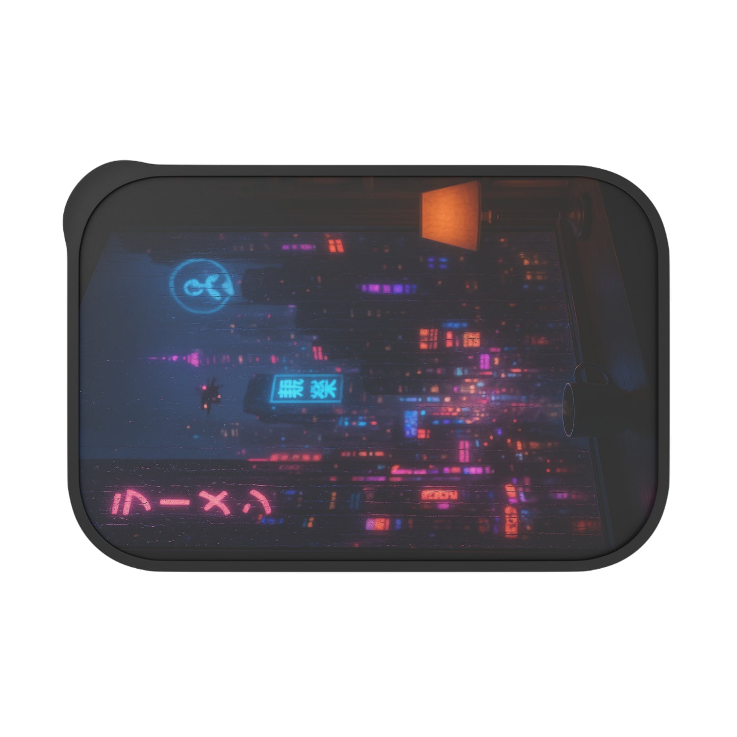 Aesthetic Bento Box with Neon City Design, Food Container, Lunch Box, Meal Prep, Eco-Friendly, Perfect for School and Work
