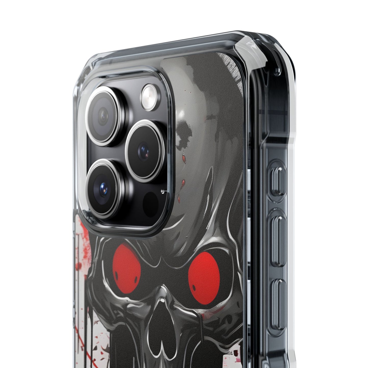 Edgy Skull Design Phone Case, Unique Protective Case, Magnetic Impact Case, Halloween Gift, Skull Lover Accessory