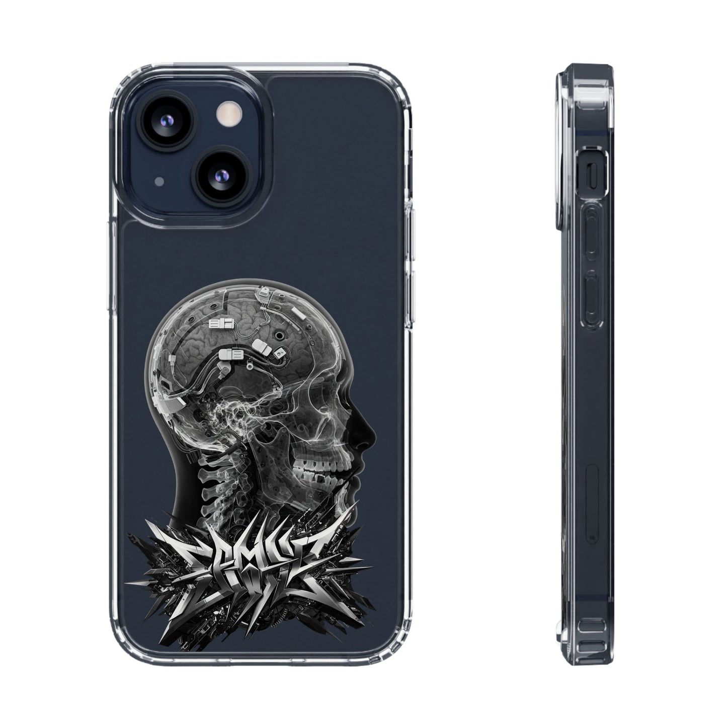 Skull Design Clear Phone Case - Unique Aesthetic for Tech Lovers