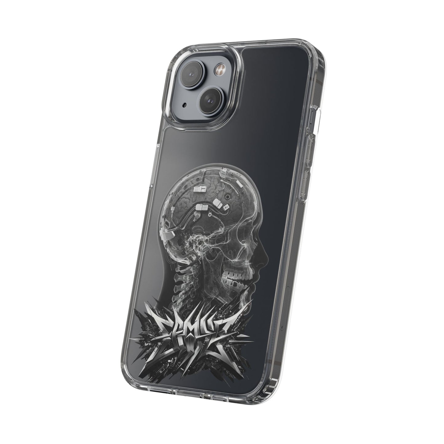 Skull Design Clear Phone Case - Unique Aesthetic for Tech Lovers