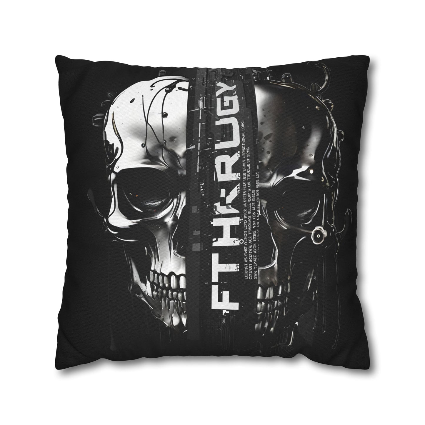 Gothic Skull Pillowcase - Edgy Home Decor, Alternative Gift, Bedroom Accent, Halloween Decor, Boho Pillow Cover