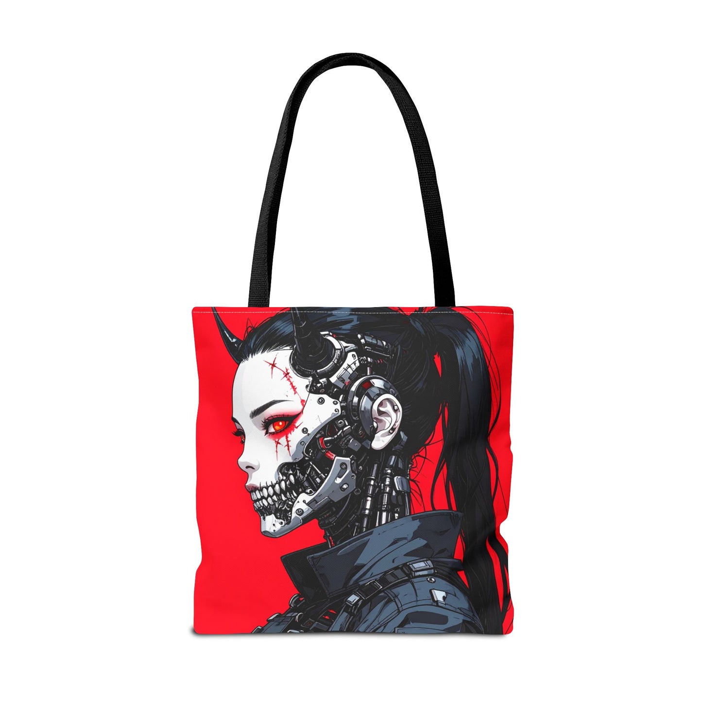 Edgy Graphic Tote Bag, Cyberpunk Artwork, Fashionable Tote, Unique Gift, Eco-Friendly Bag, Everyday Use