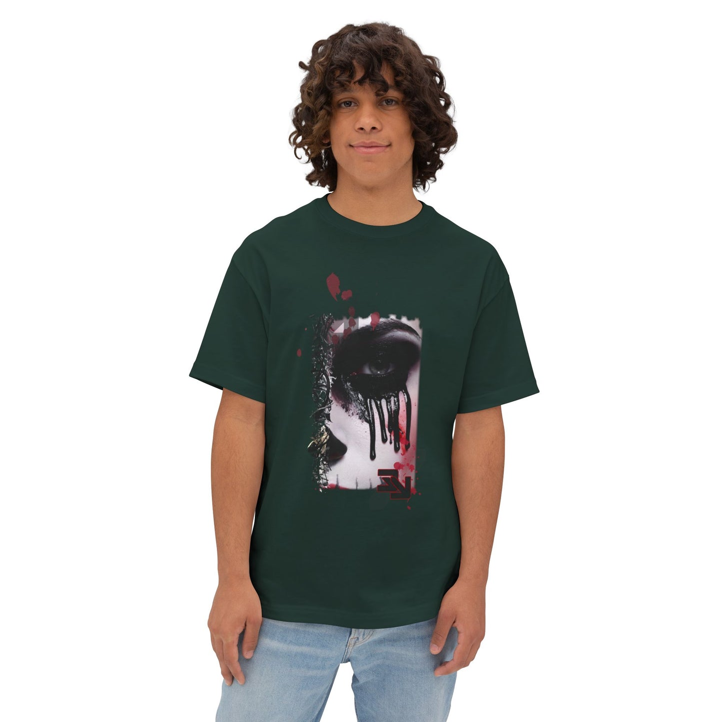 Chic Oversized Graphic Tee - Edgy Art Shirt, Casual Everyday Wear, Fashion Statement, Gift for Art Lovers, Unisex Street Style