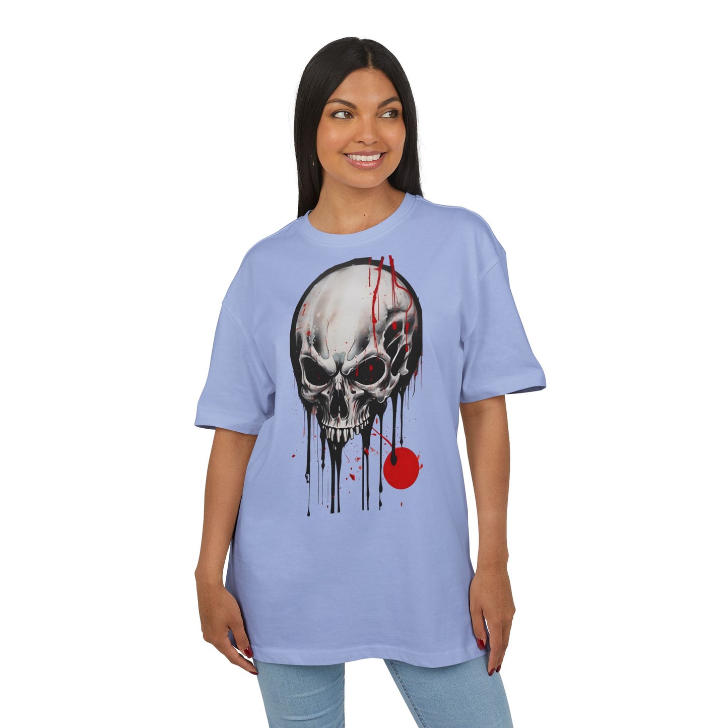 Gothic Skull Oversized Tee - Trendy Streetwear for Music Lovers, Grunge Style, Halloween Costume, Alternative Fashion, Graphic Tee