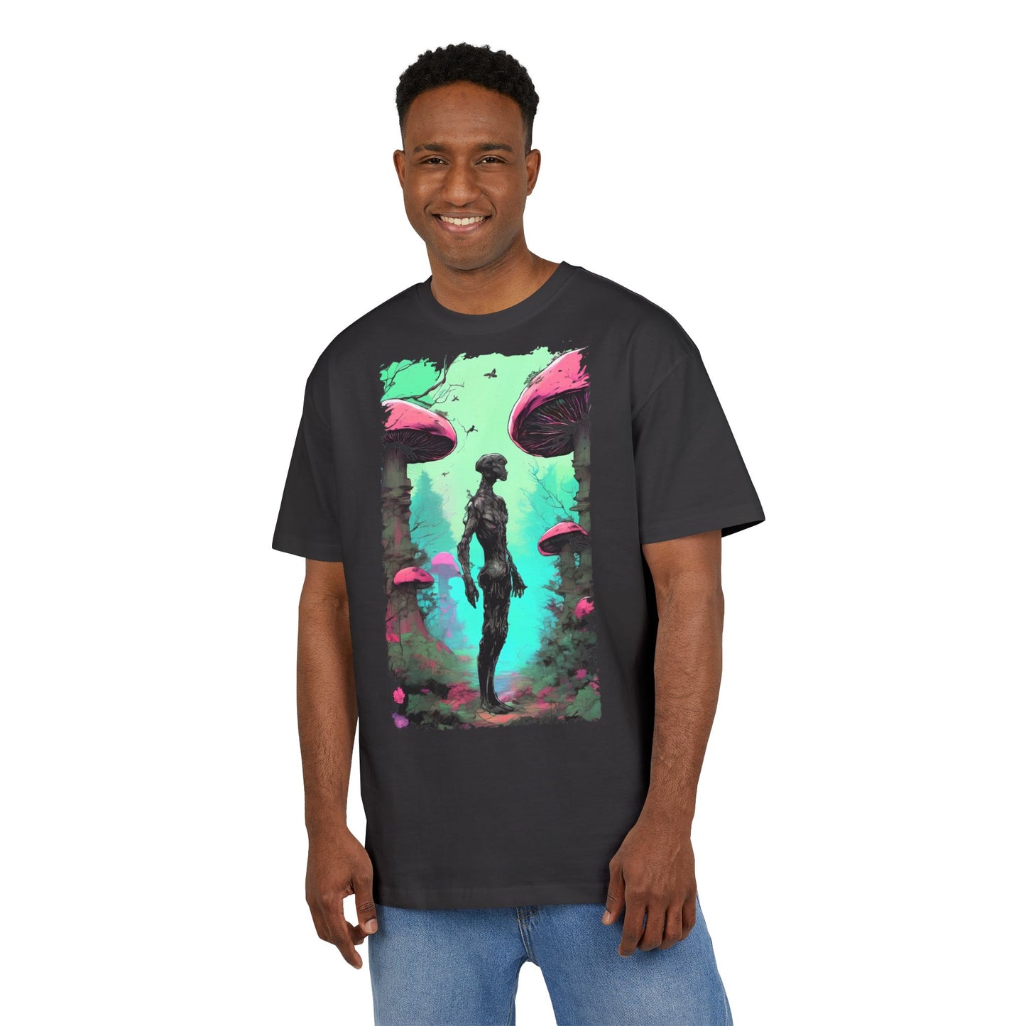 Psychedelic Mushroom Tee, Unisex Oversize Shirt, Trendy Graphic T-shirt, Casual Wear, Festival Attire, Unique Gifts