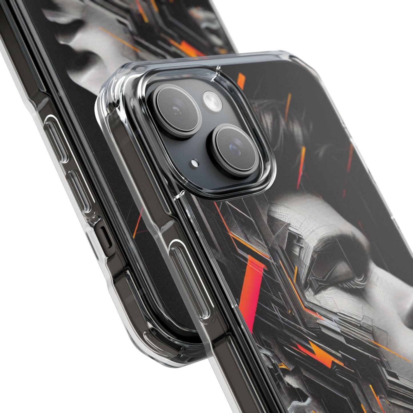 Magnetic Clear Impact Cases with Abstract Graphic, Stylish Phone Protection, Modern Gift for Tech Lovers, Unique Case