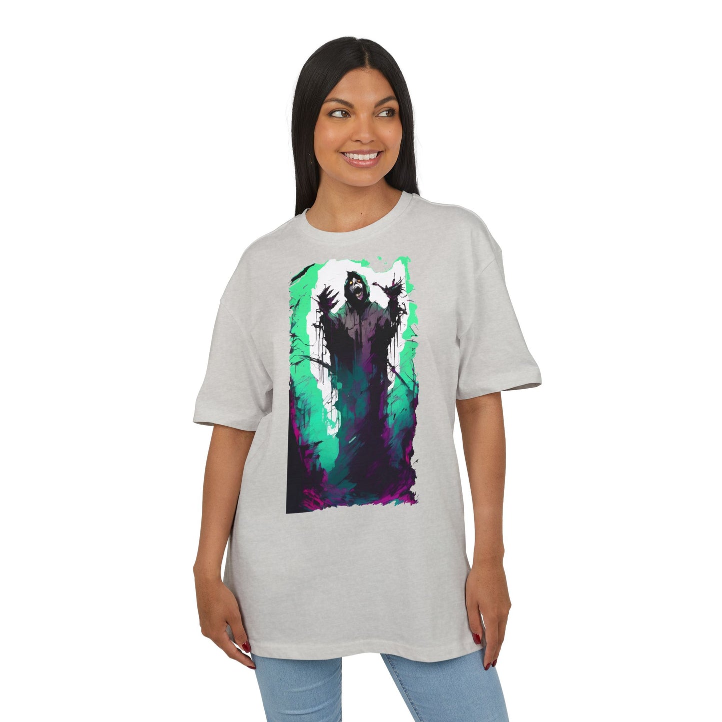 Mystical Oversized Tee - Unisex, Artistic Graphic Tee, Casual Wear, Gift for Art Lovers, Spooky Vibes Shirt
