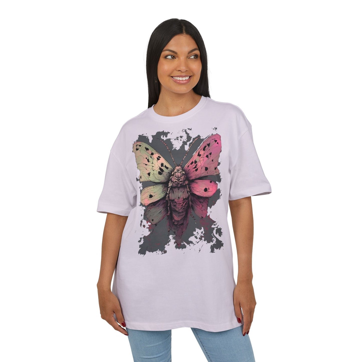 Moth Art Unisex Oversized Tee, Graphic T-Shirt, Nature Lover Gift, Everyday Wear, Summer Style