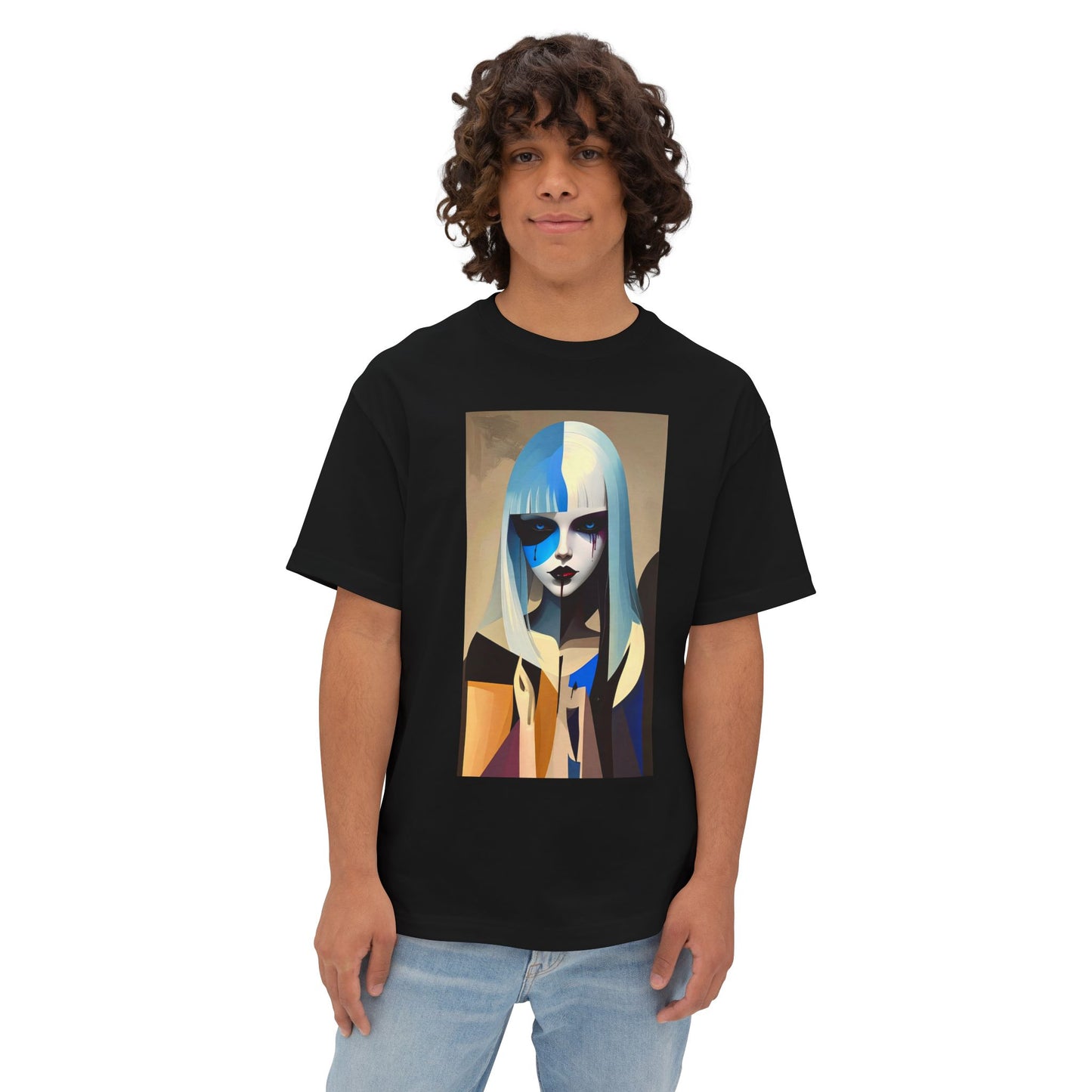 Artistic Oversized Tee, Stylish Graphic Top, Trendy Unisex Shirt, Unique Art Apparel, Casual Wear, Gift for Art Lovers