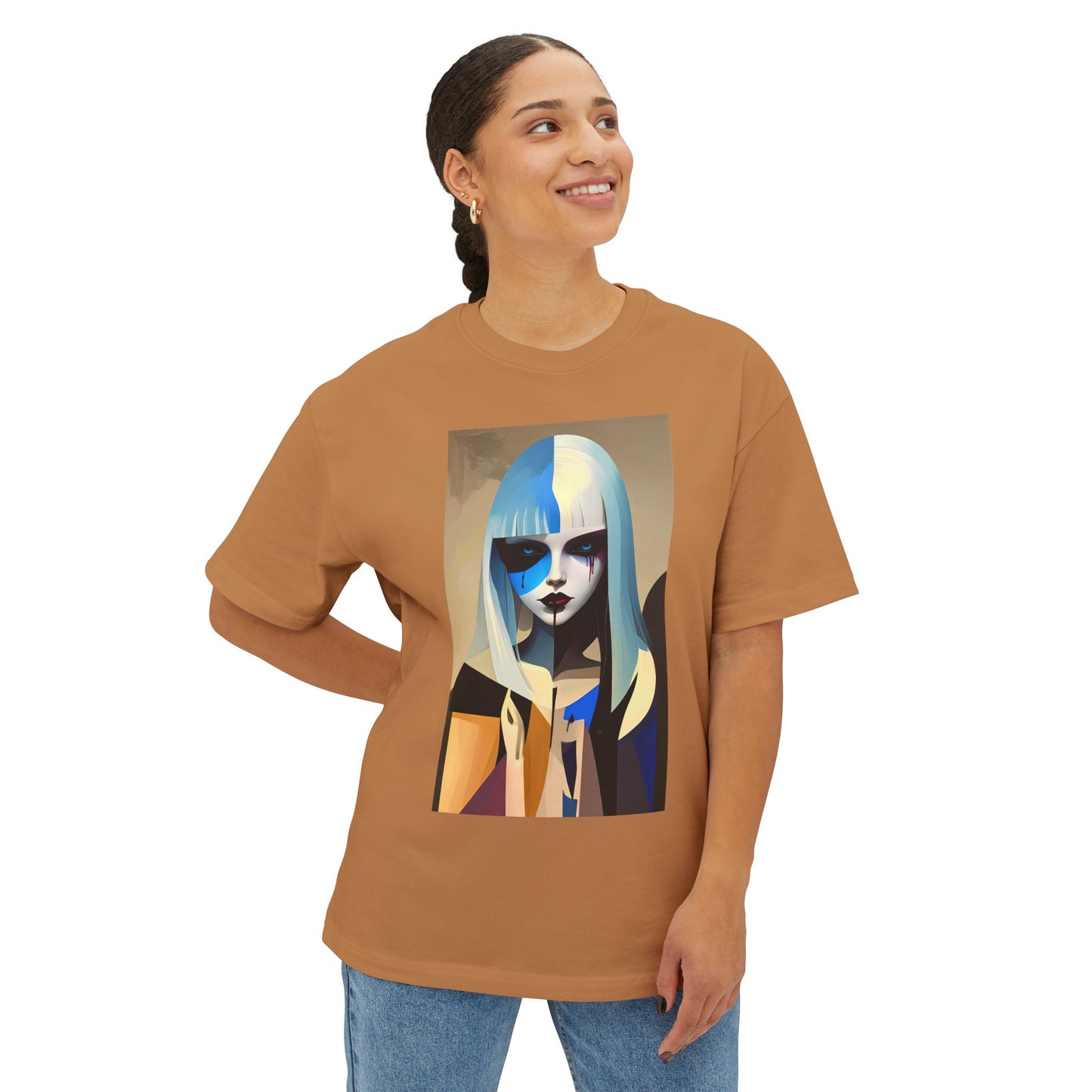 Artistic Oversized Tee, Stylish Graphic Top, Trendy Unisex Shirt, Unique Art Apparel, Casual Wear, Gift for Art Lovers
