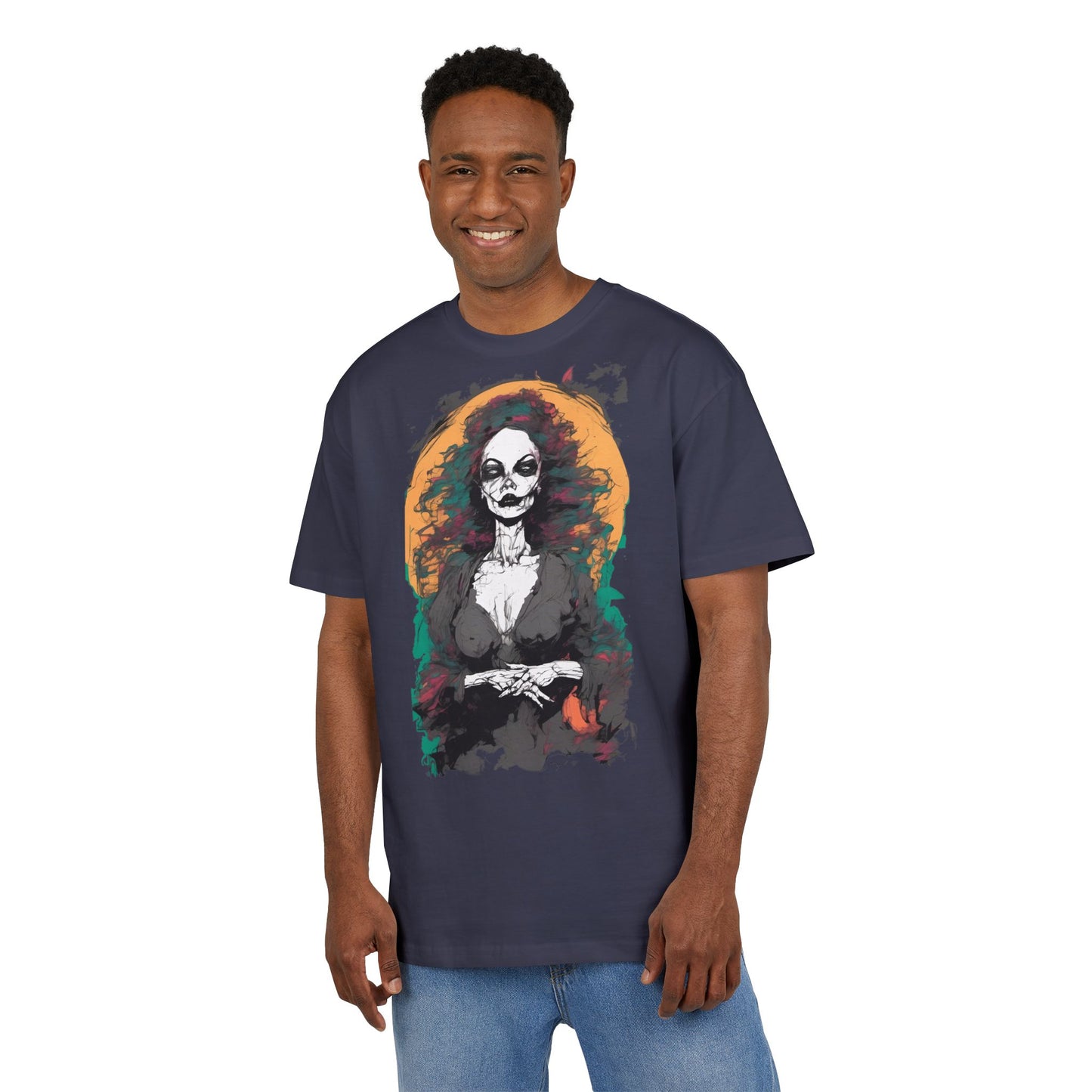 Gothic Art Oversized Tee - Perfect for Halloween Celebrations, Casual Outfits, Gift for Art Lovers, Unique Graphic Tee, Spooky Style
