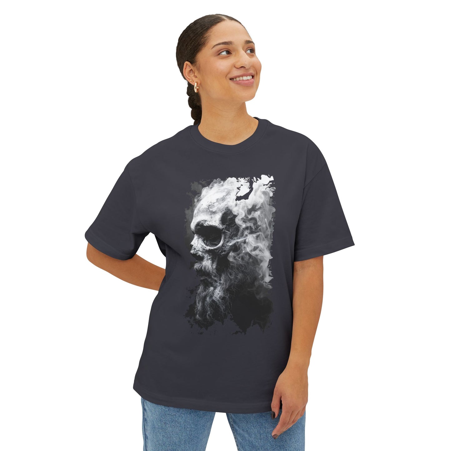 Edgy Oversized Graphic Tee | Casual Streetwear, Unisex T-Shirt, Skull Design, Gifts for Him/Her, Everyday Wear