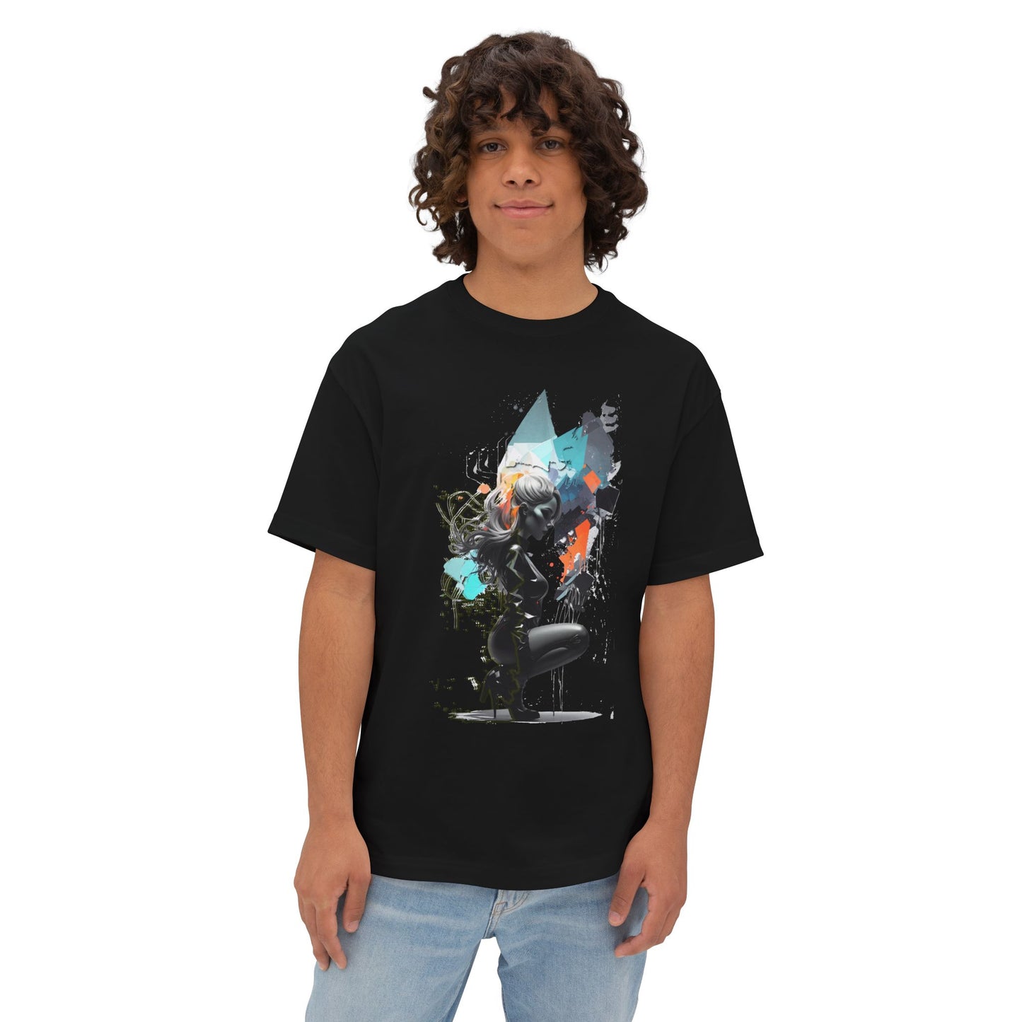 Artistic Unisex Oversized Boxy Tee - Trendy Graphic T-Shirt, Casual Wear, Gift for Art Lovers, Summer Outfit, Streetwear Style