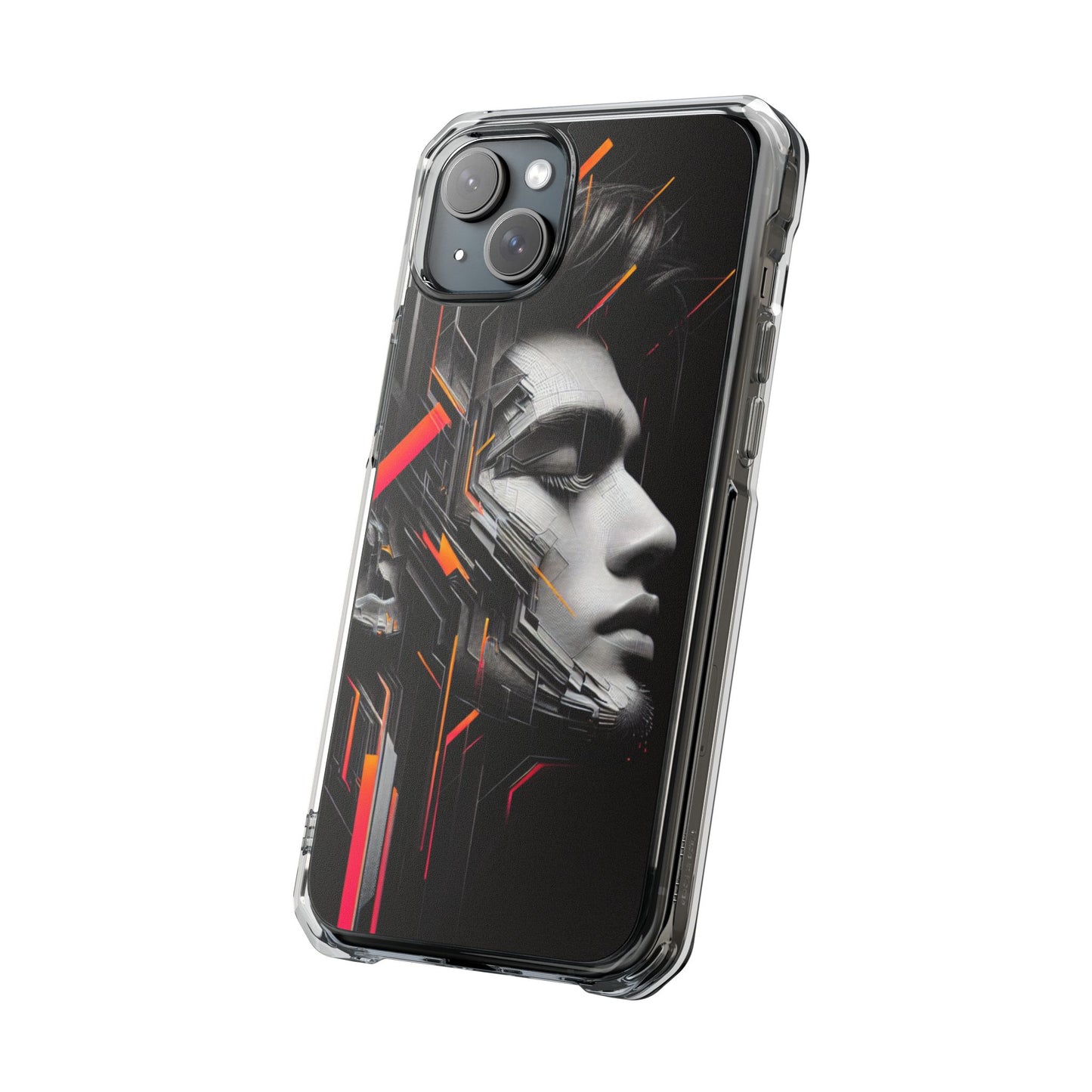 Magnetic Clear Impact Cases with Abstract Graphic, Stylish Phone Protection, Modern Gift for Tech Lovers, Unique Case