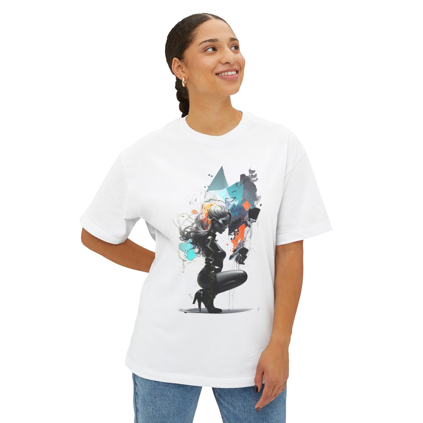 Artistic Unisex Oversized Boxy Tee - Trendy Graphic T-Shirt, Casual Wear, Gift for Art Lovers, Summer Outfit, Streetwear Style